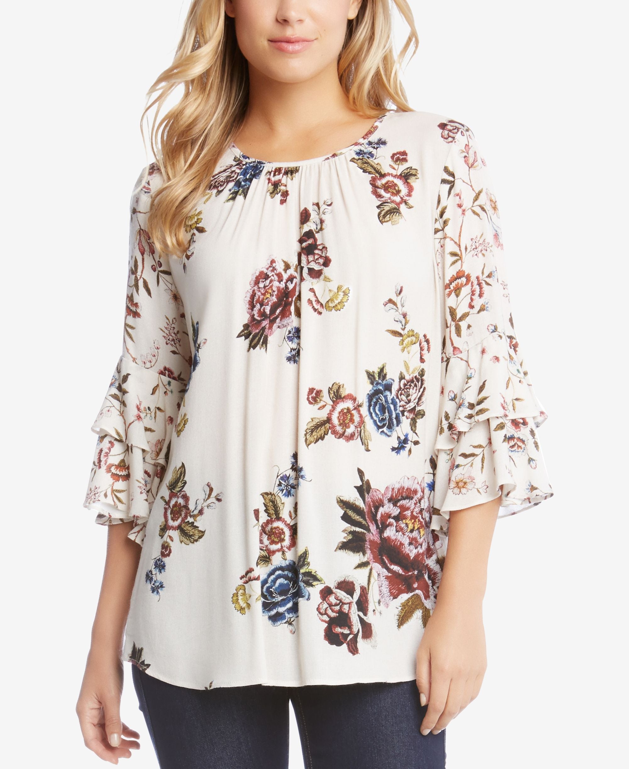 Karen Kane Printed Tiered Sleeve Top