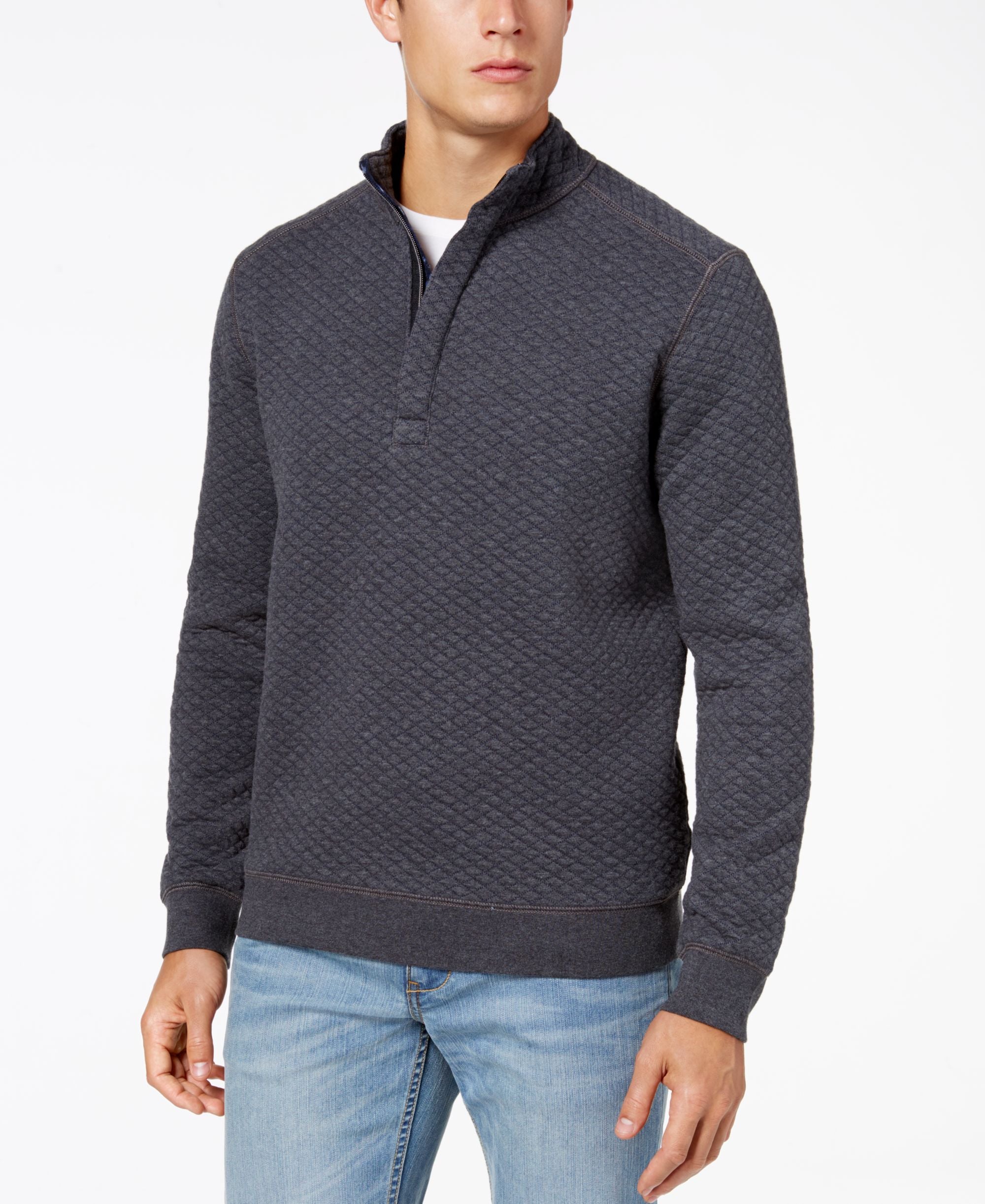 Tommy Bahama Mens Quiltessential Half Zip Pullover
