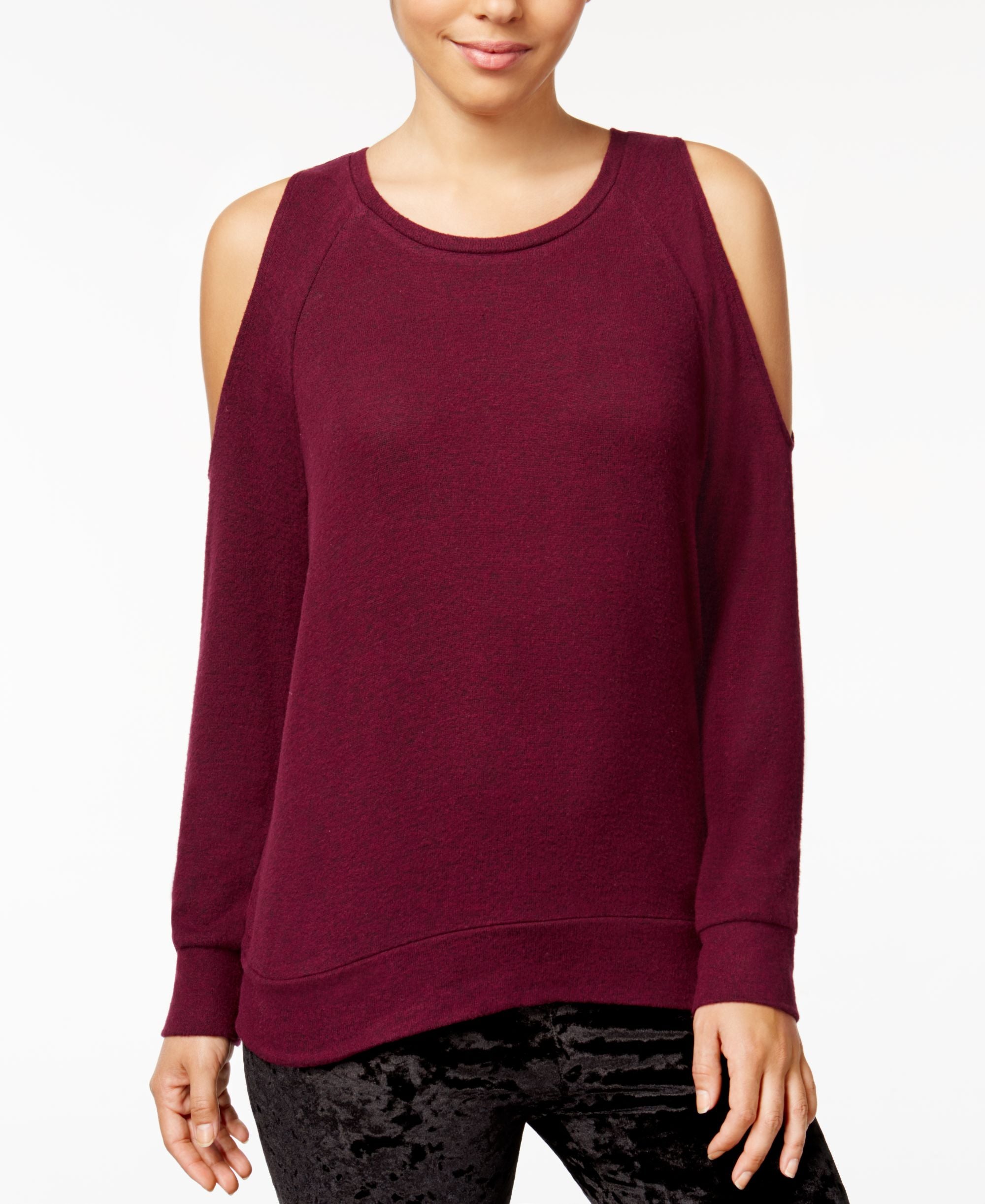 Juniors' Cold-Shoulder Cozy Sweatshirt