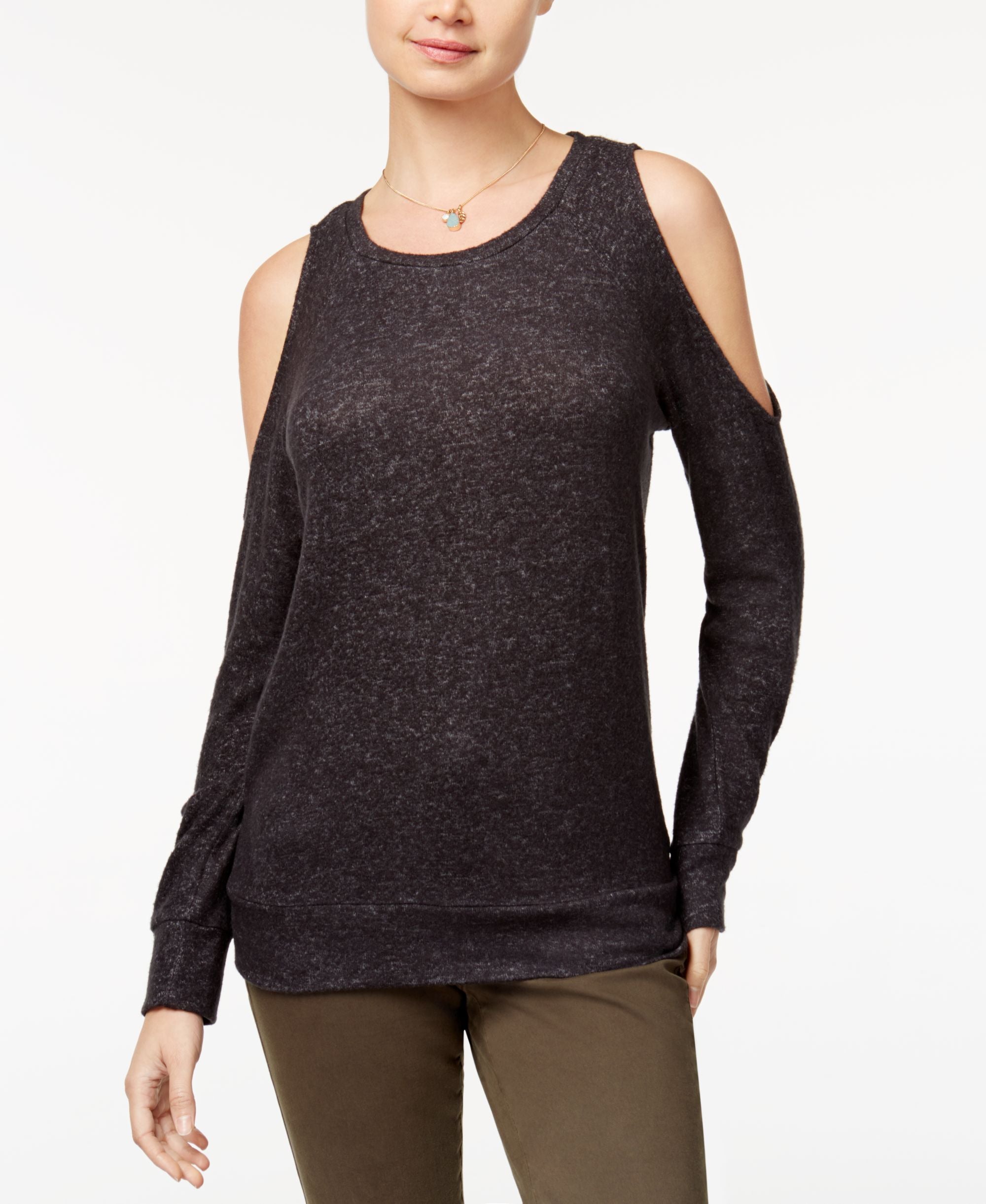 Juniors' Cold-Shoulder Cozy Sweatshirt