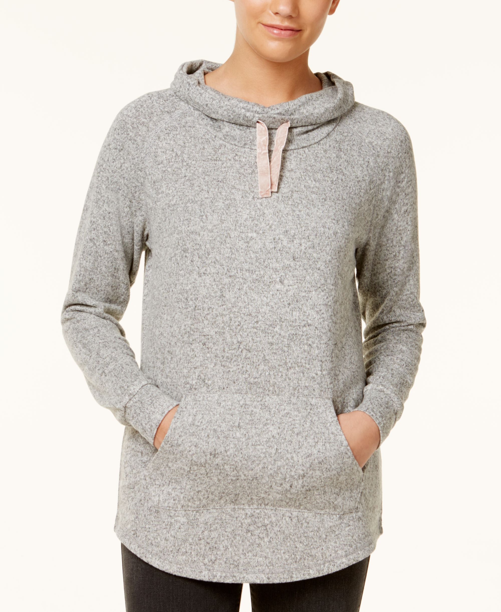 Juniors' Funnel-Neck Sweatshirt