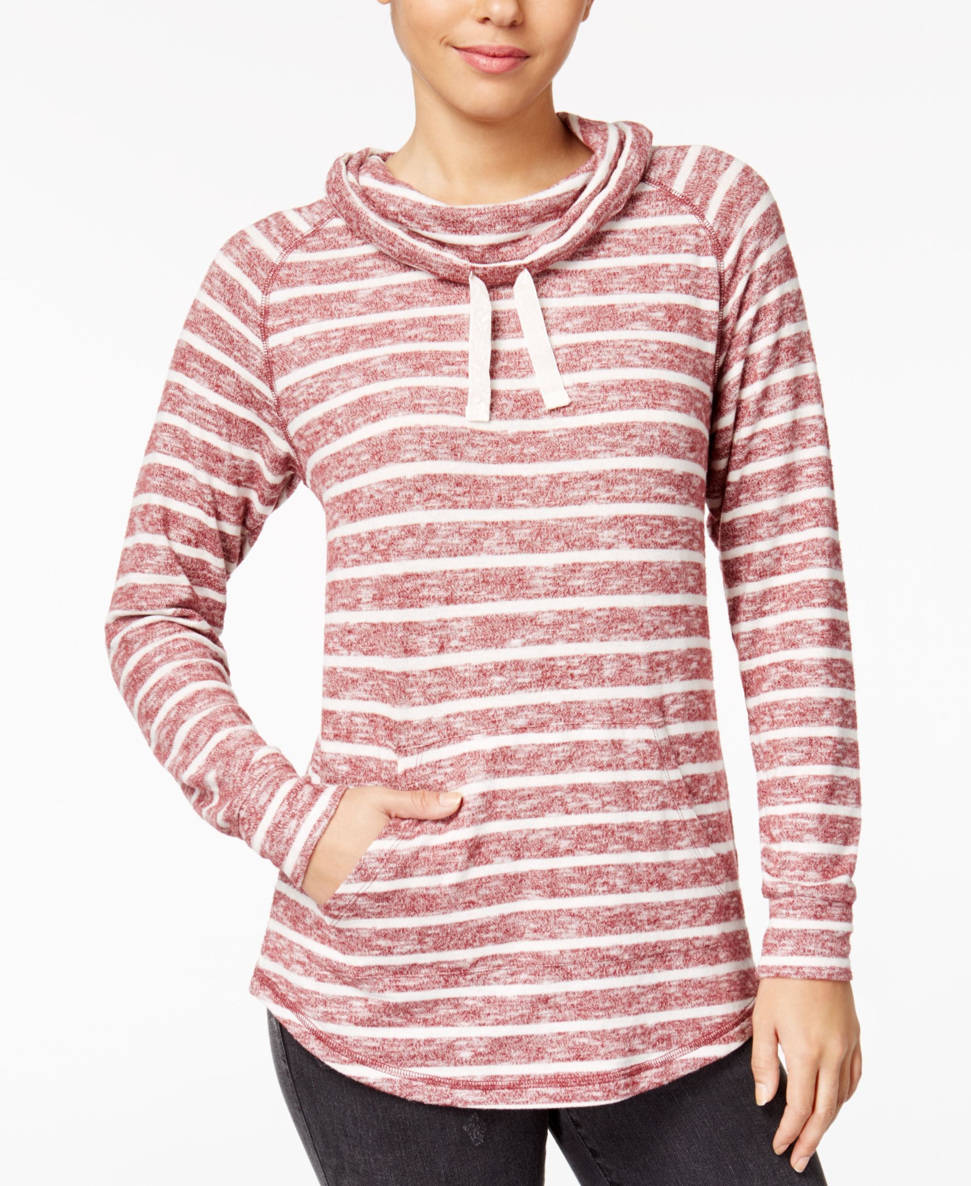 Juniors' Funnel-Neck Sweatshirt