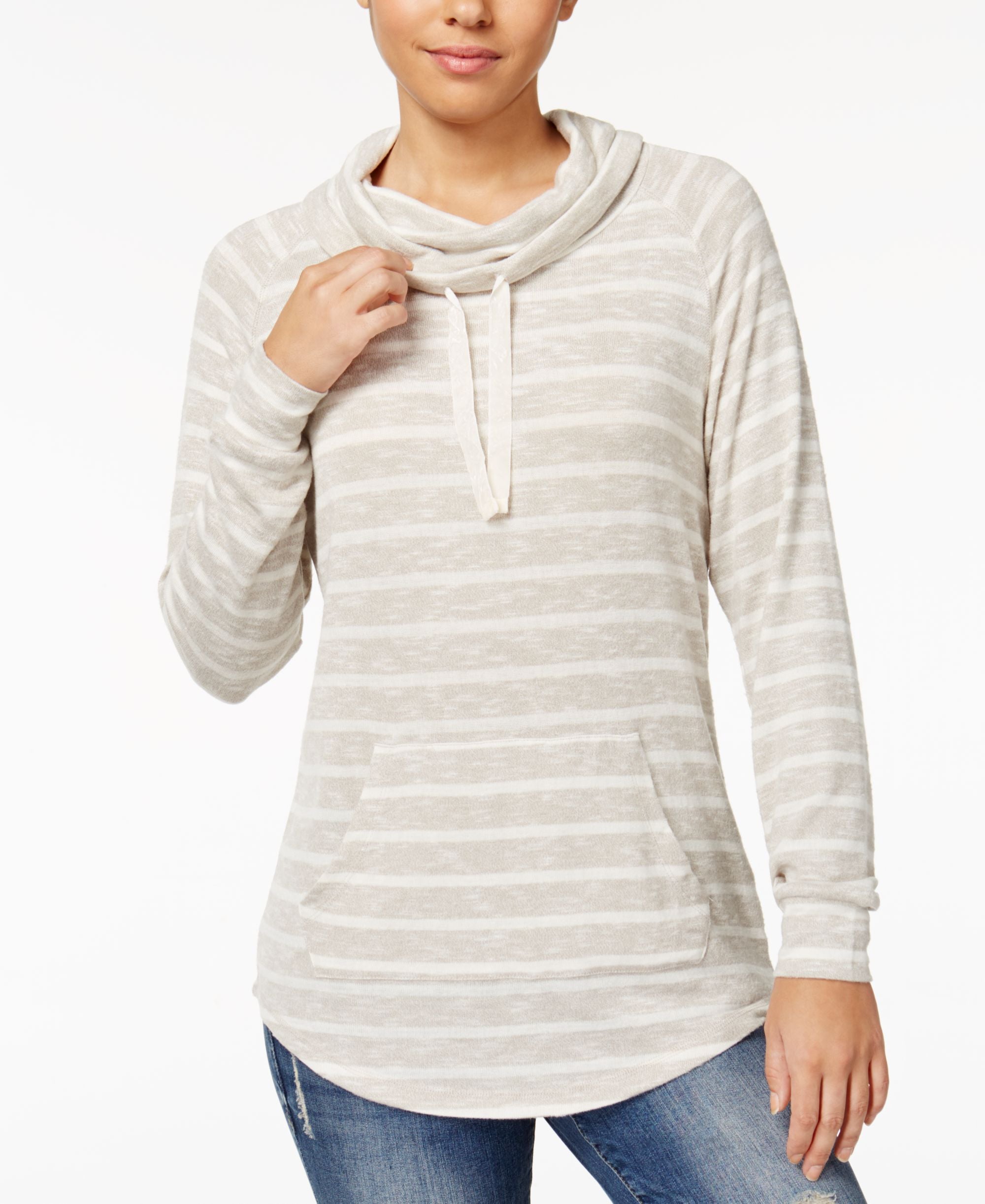 Juniors' Funnel-Neck Sweatshirt