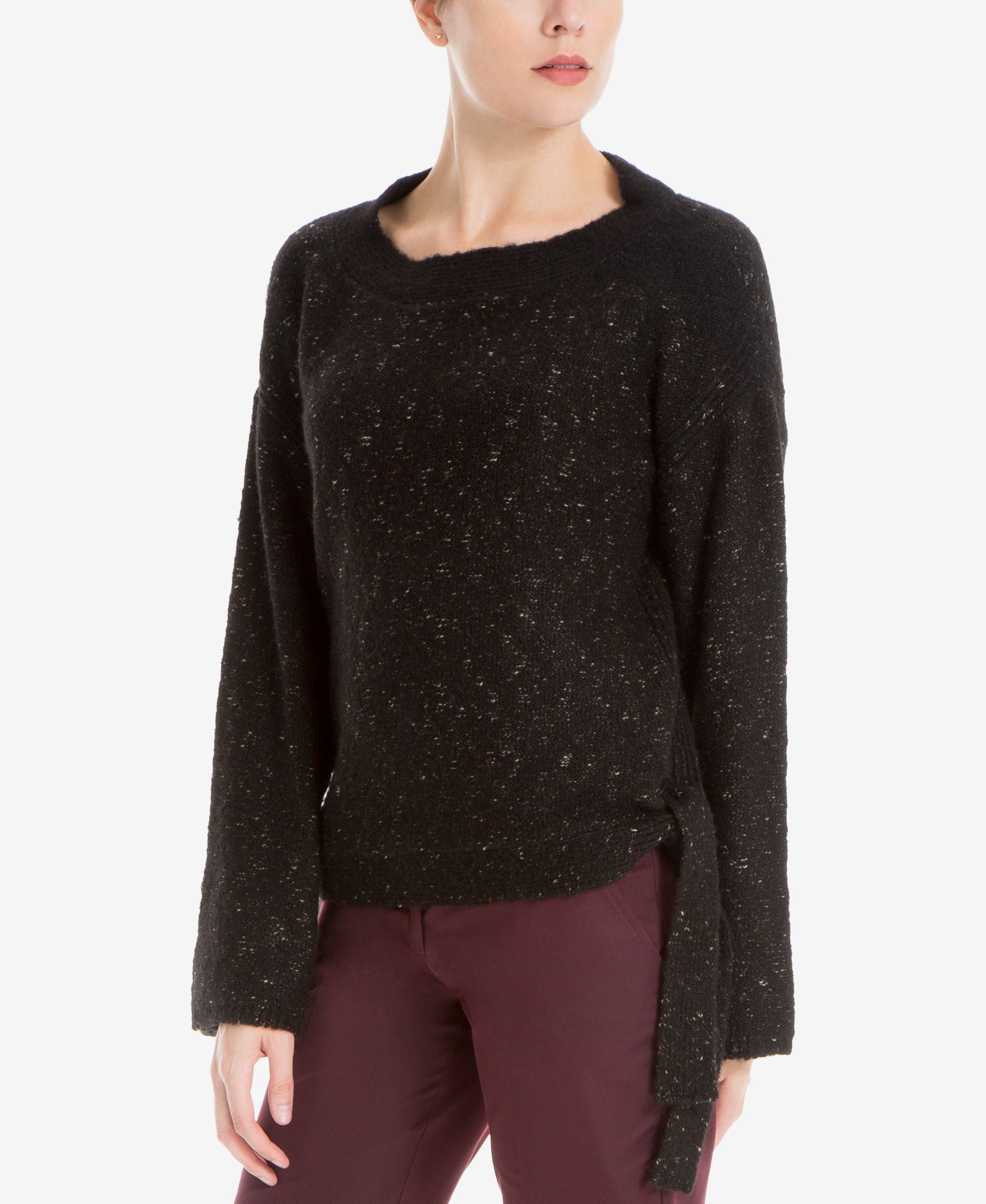Max Studio London Side Tie Melange Sweater