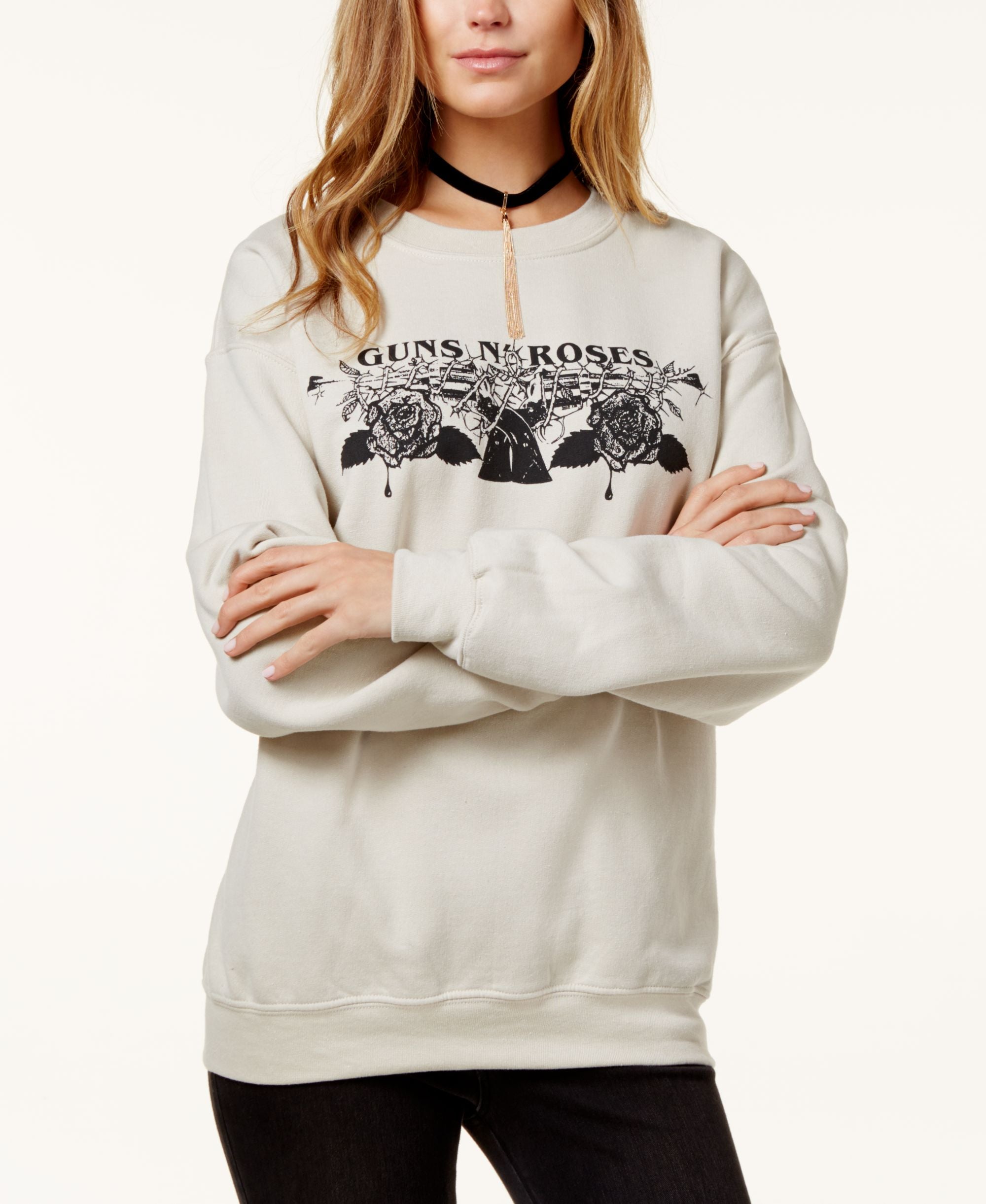 Bravado Juniors Guns Roses Graphic Sweatshirt