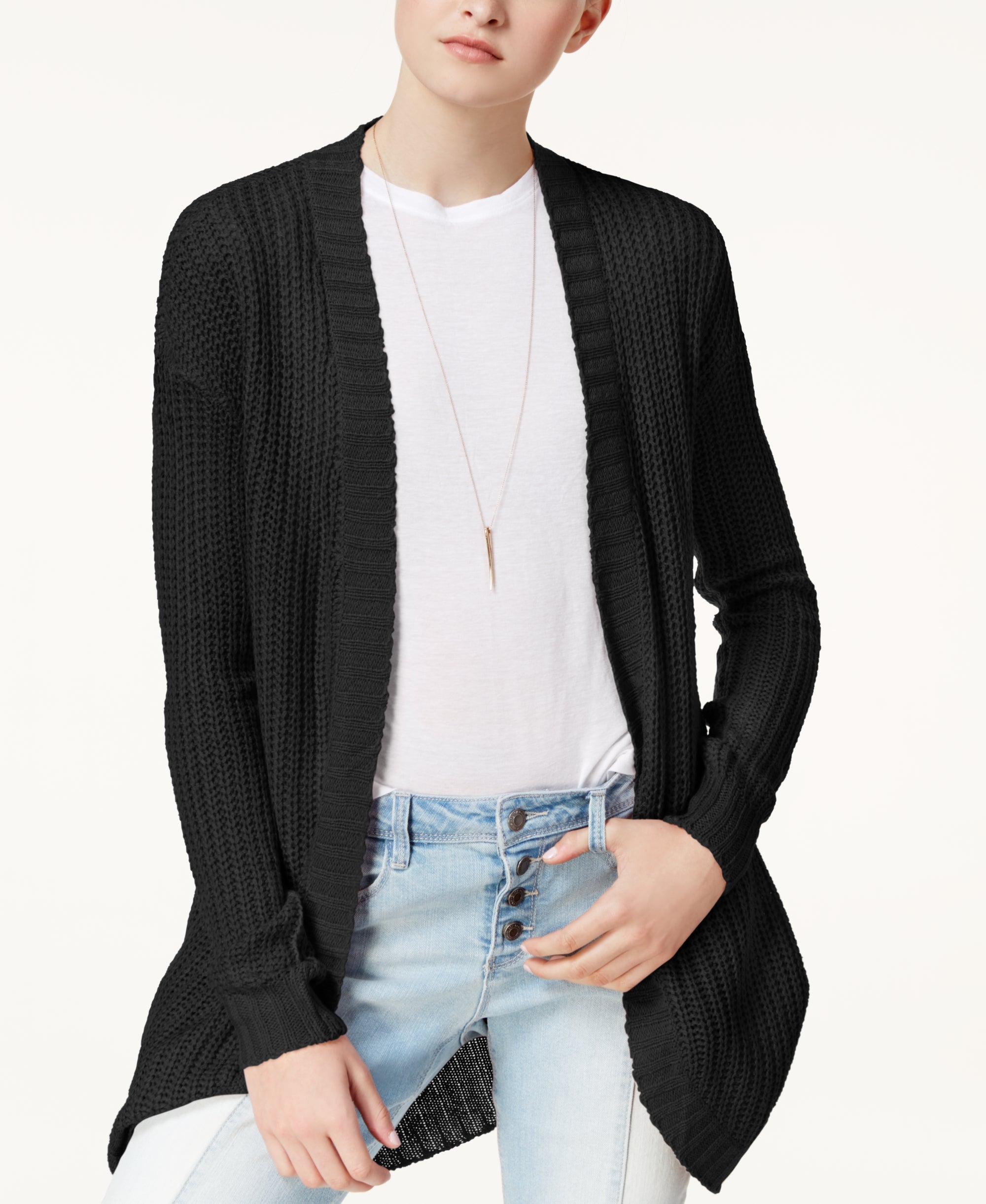 Juniors' Open-Front Cardigan