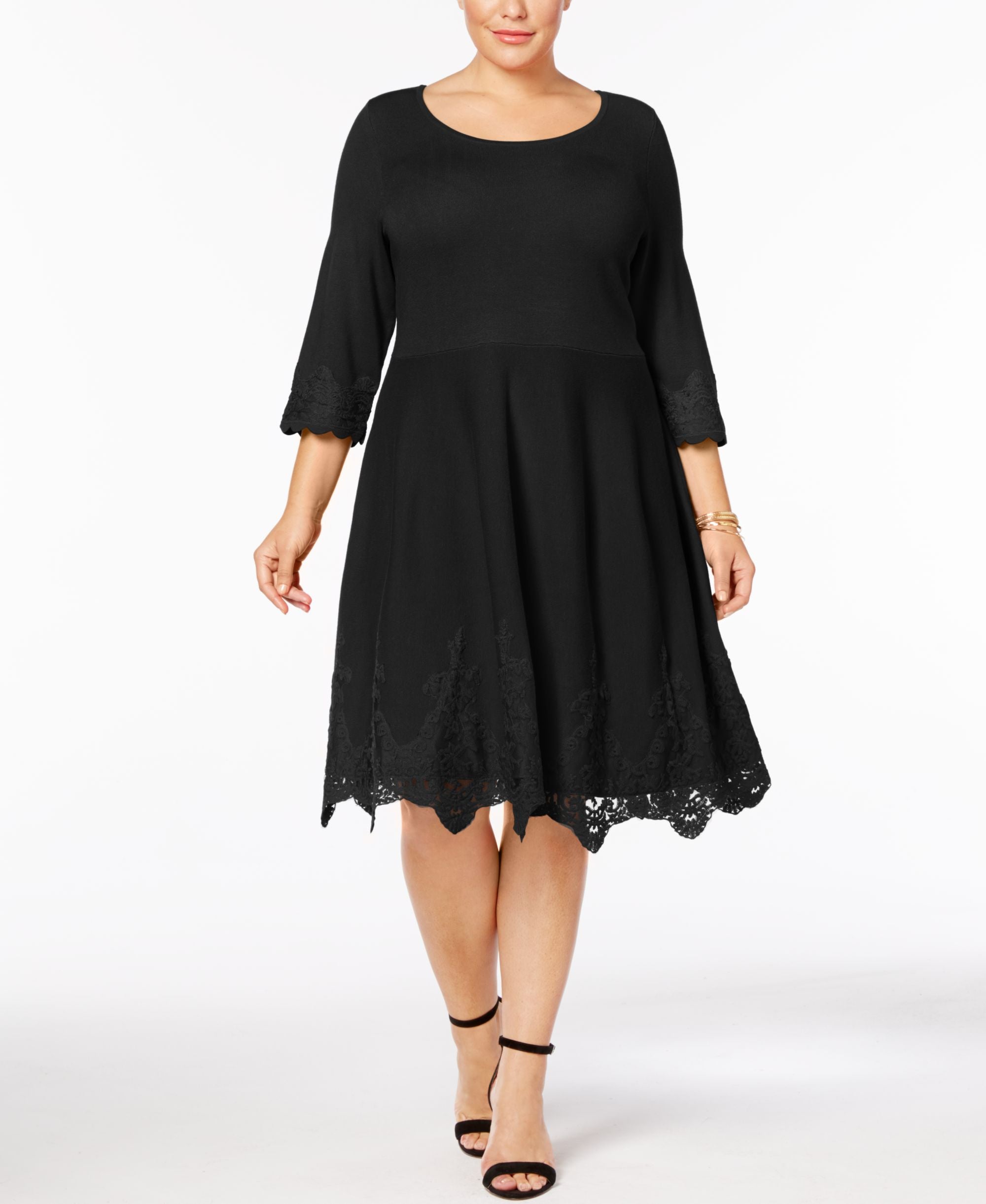 Charter Club Plus Size Lace Hem Sweater Dress