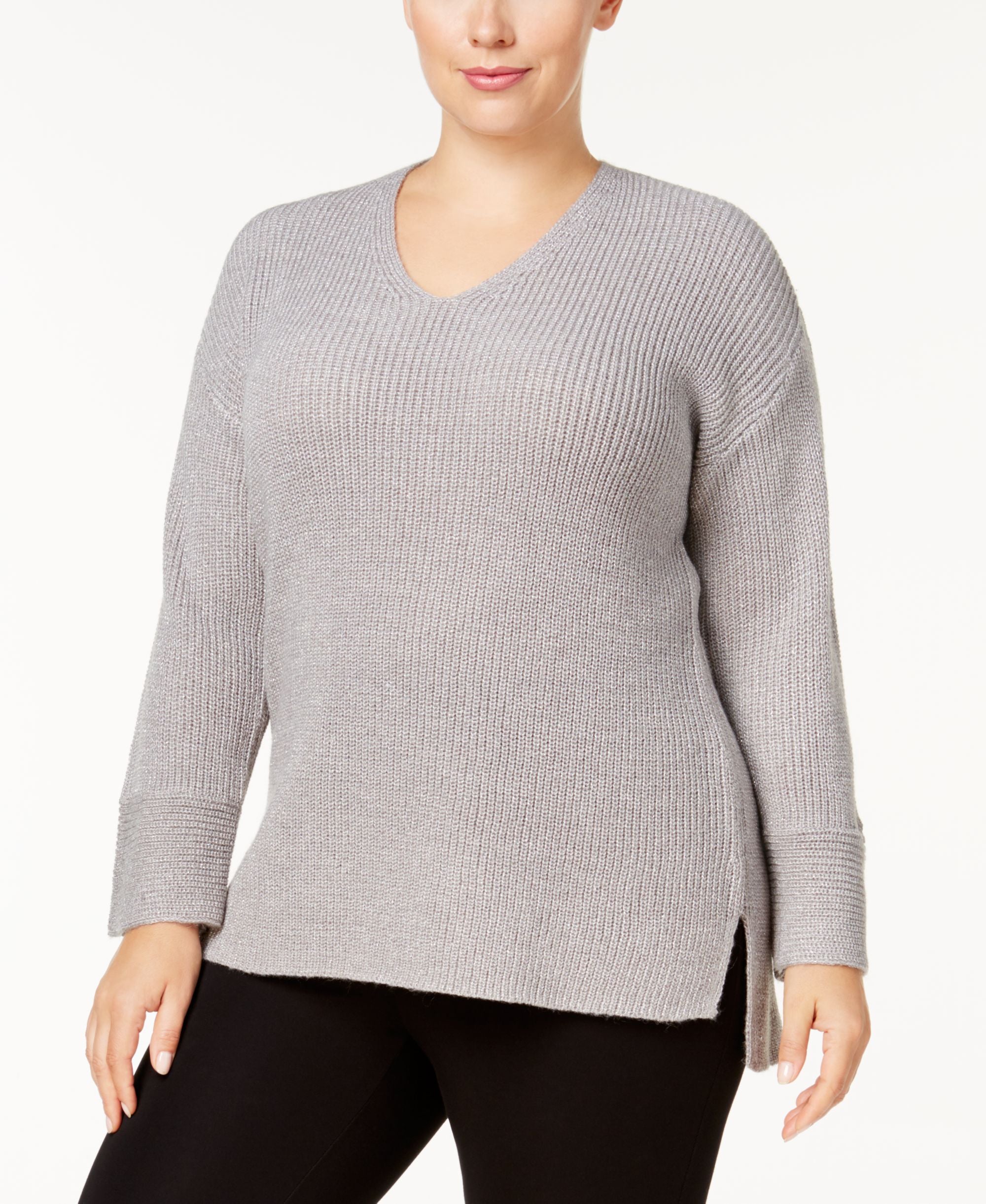 Calvin Klein Plus Size Metallic Sweater