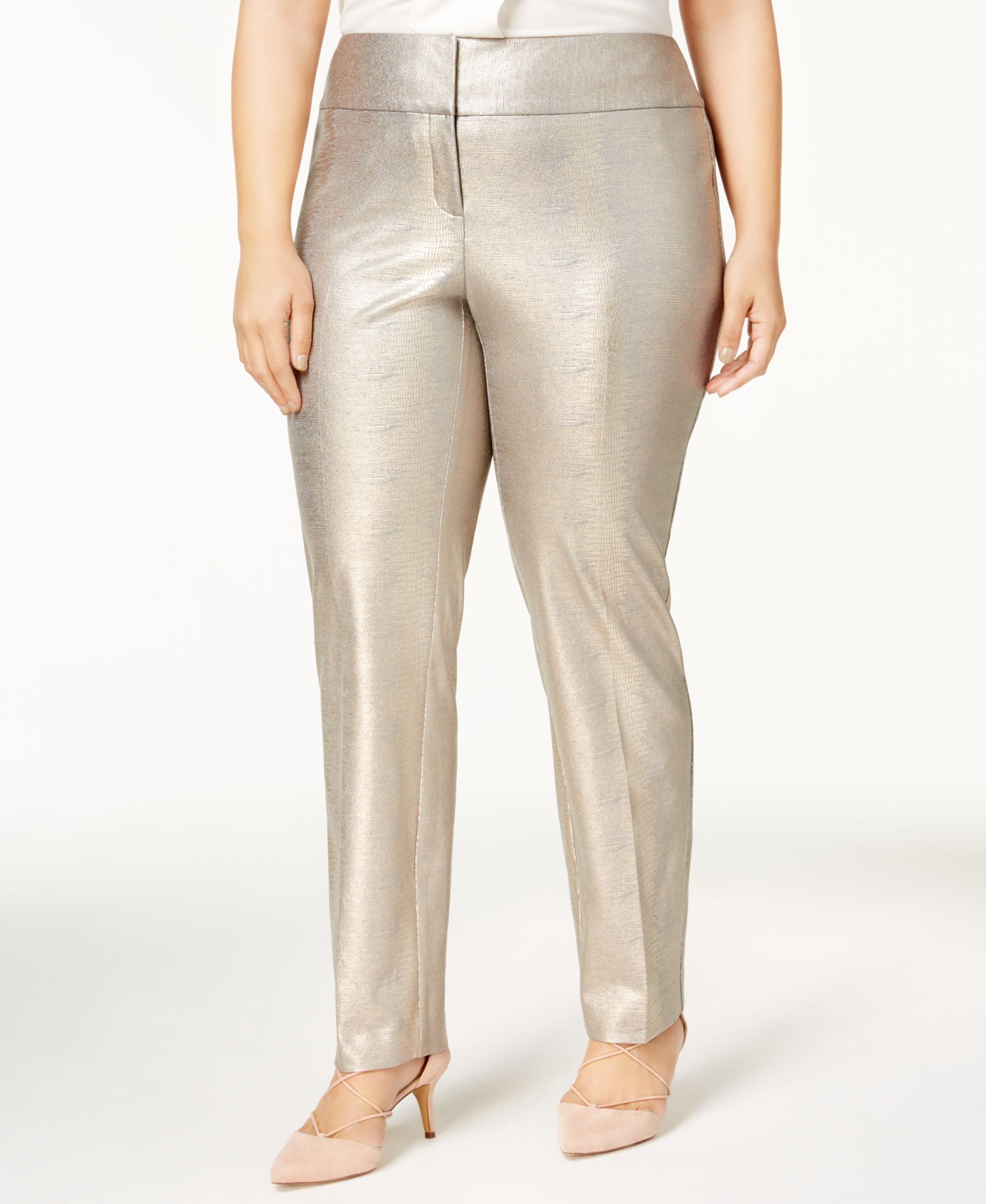 Alfani Plus Size Metallic Pants