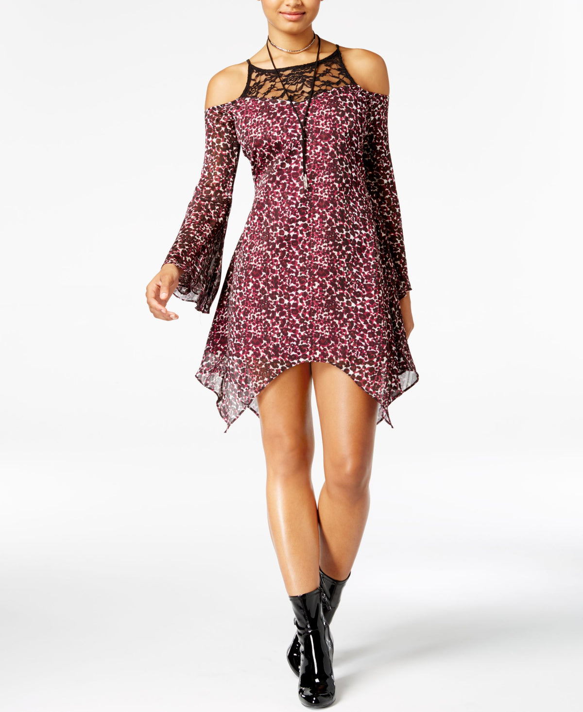The Edit By Seventeen Juniors Animal Print Cold Shoulder Dress