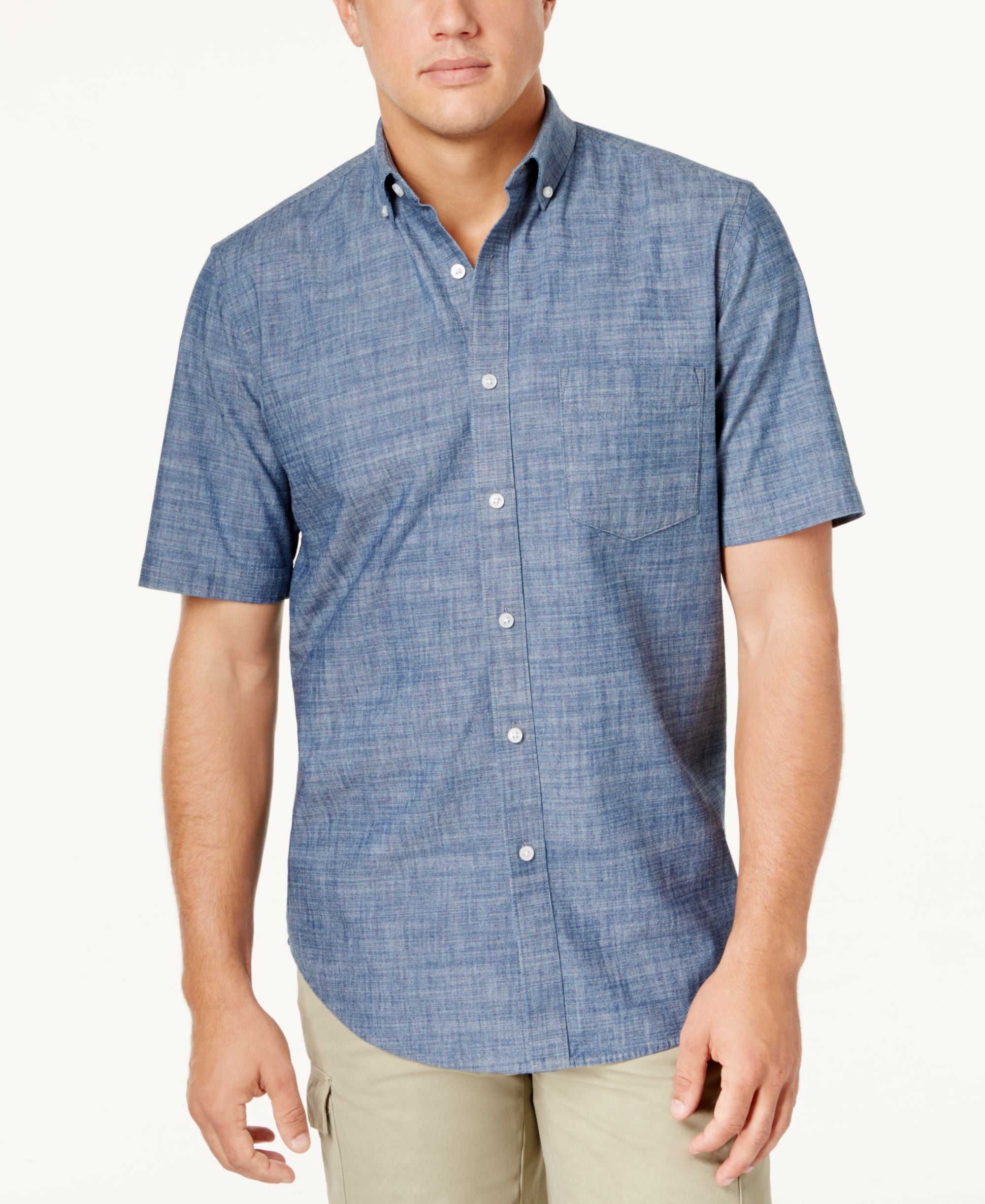 Club Room Mens Chambray Shirt