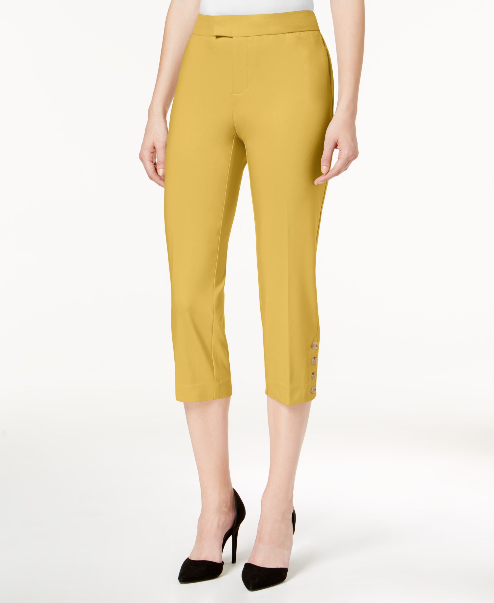 Charter Club Petite Button Hem Capri Pants
