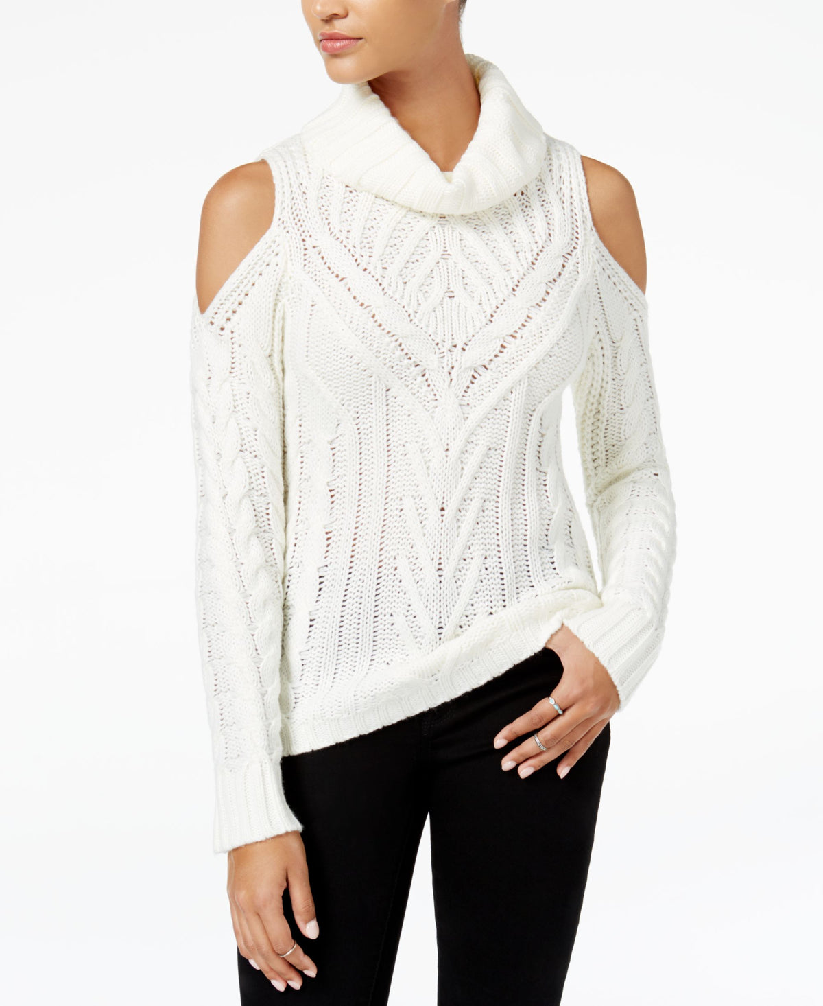 American Rag Juniors Cold Shoulder Turtleneck Sweater