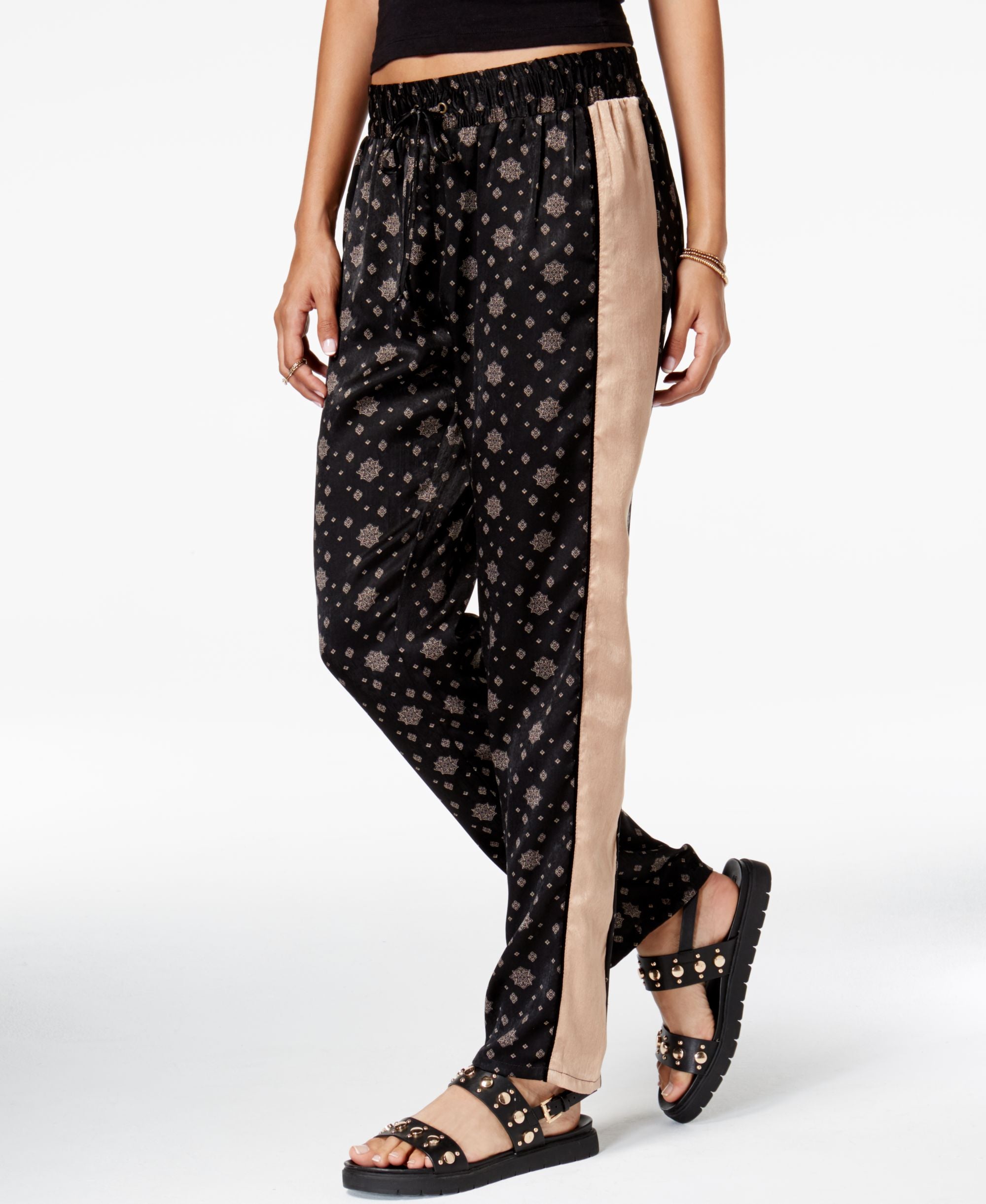 Juniors' Printed Drawstring Pants