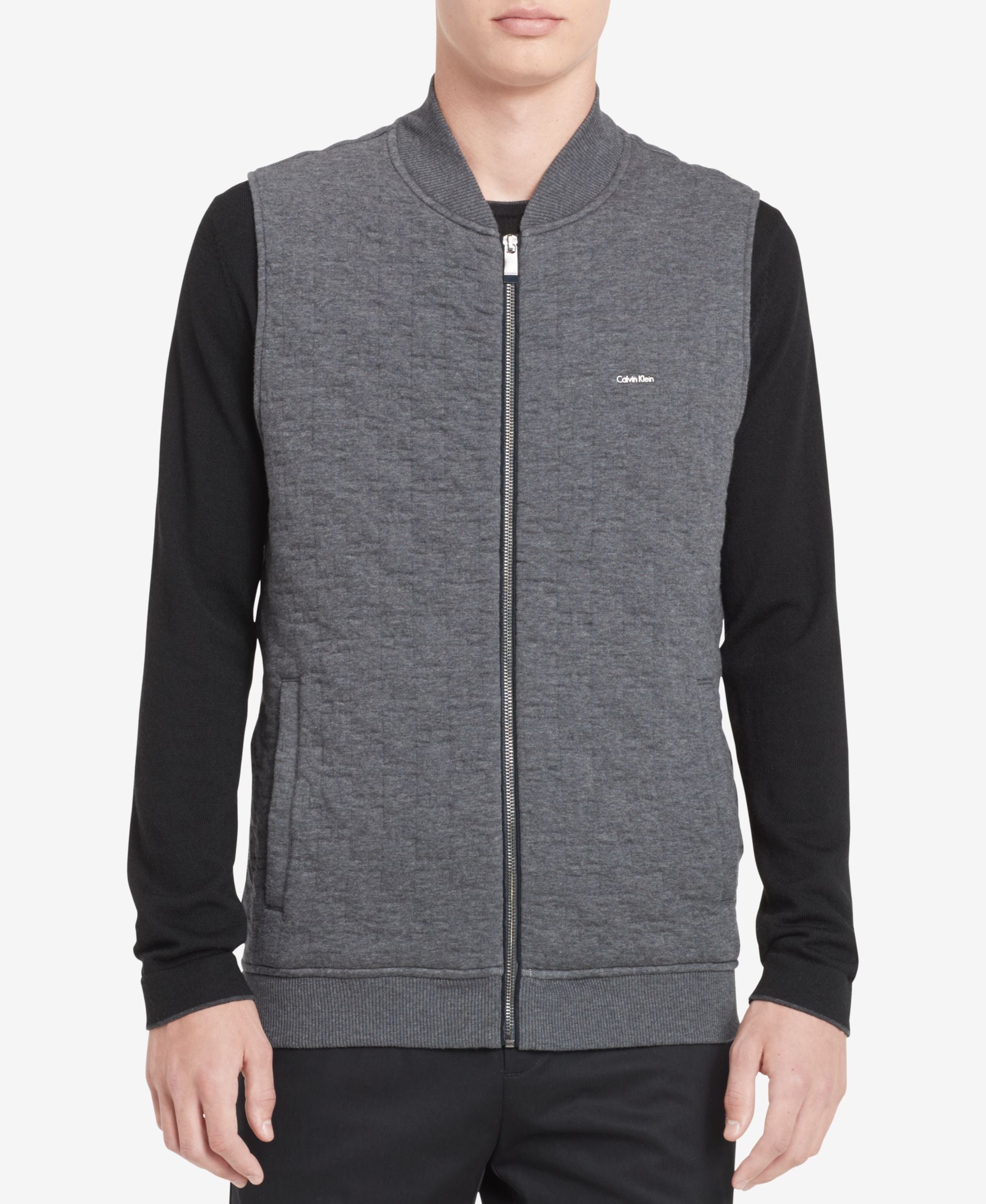 Calvin Klein Mens Quilted Full Zip Vest