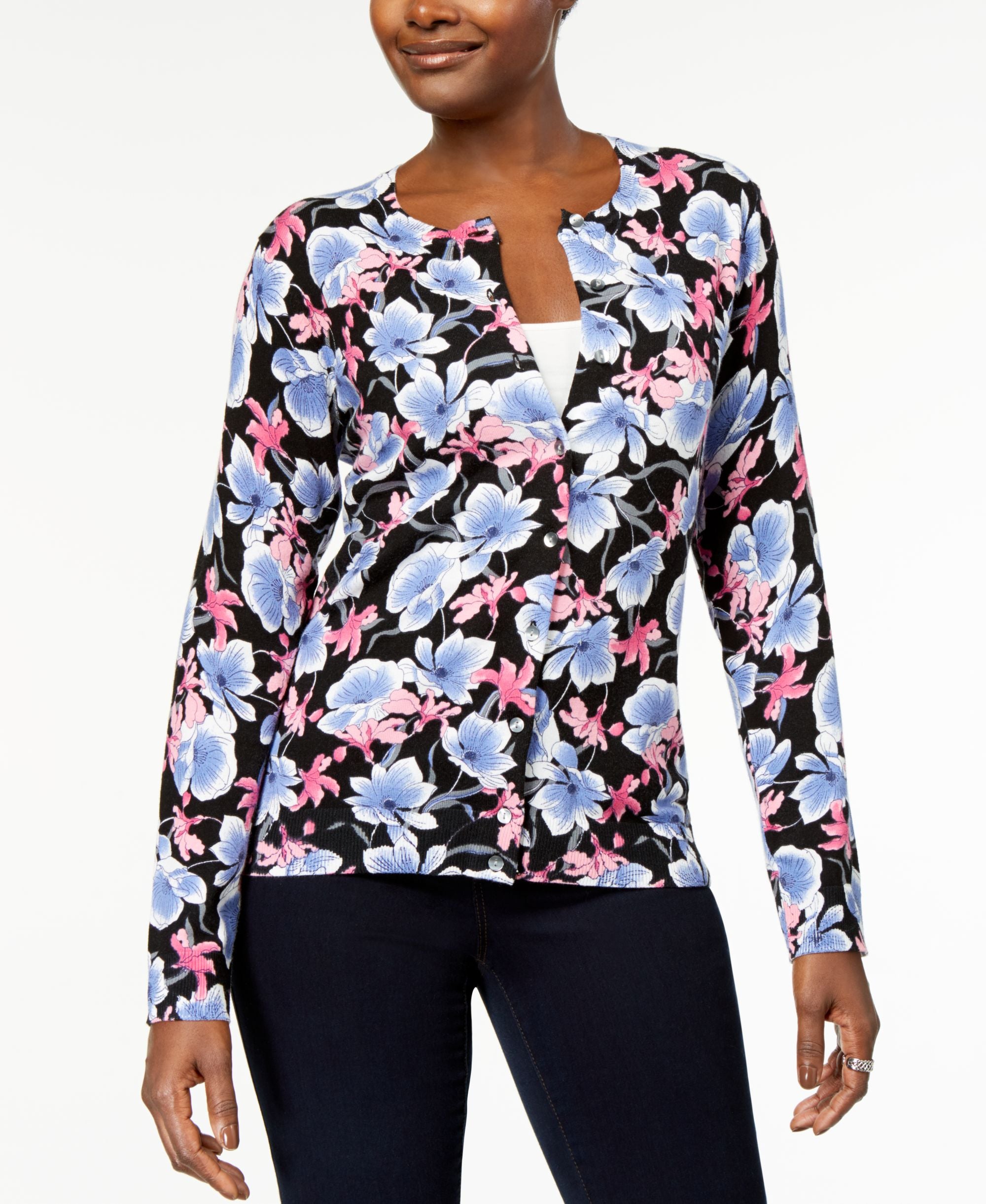 Karen Scott Printed Cardigan