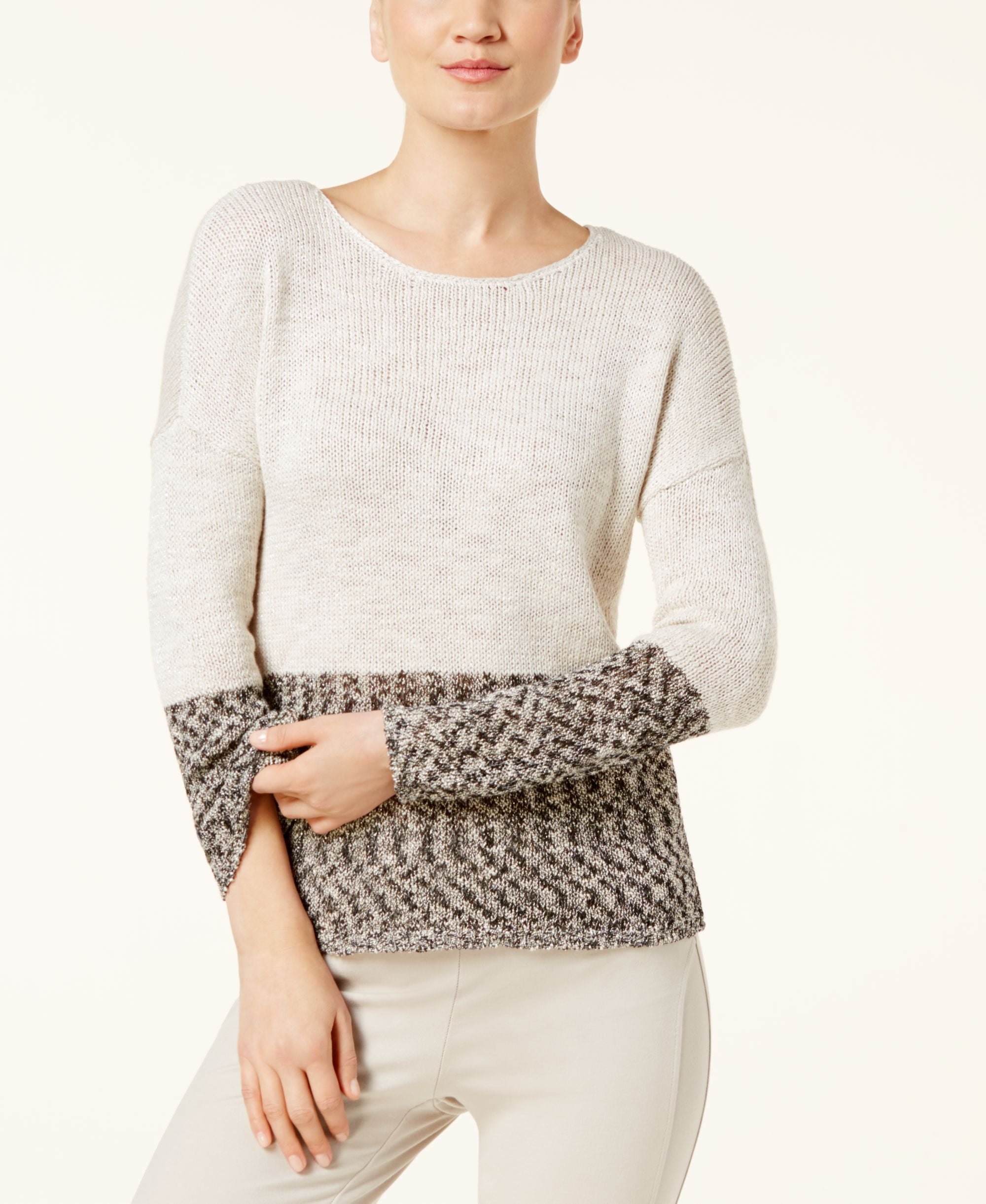 Metallic Colorblocked Sweater
