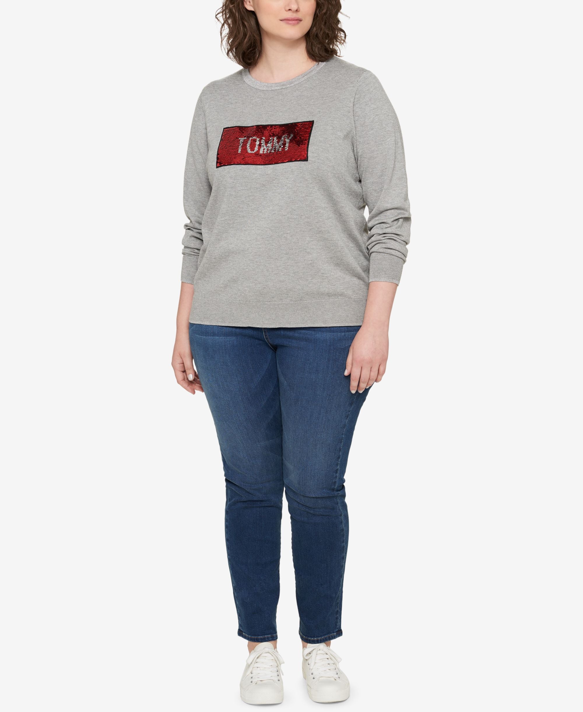 Tommy Hilfiger Plus Size Sparkle Logo Sweater