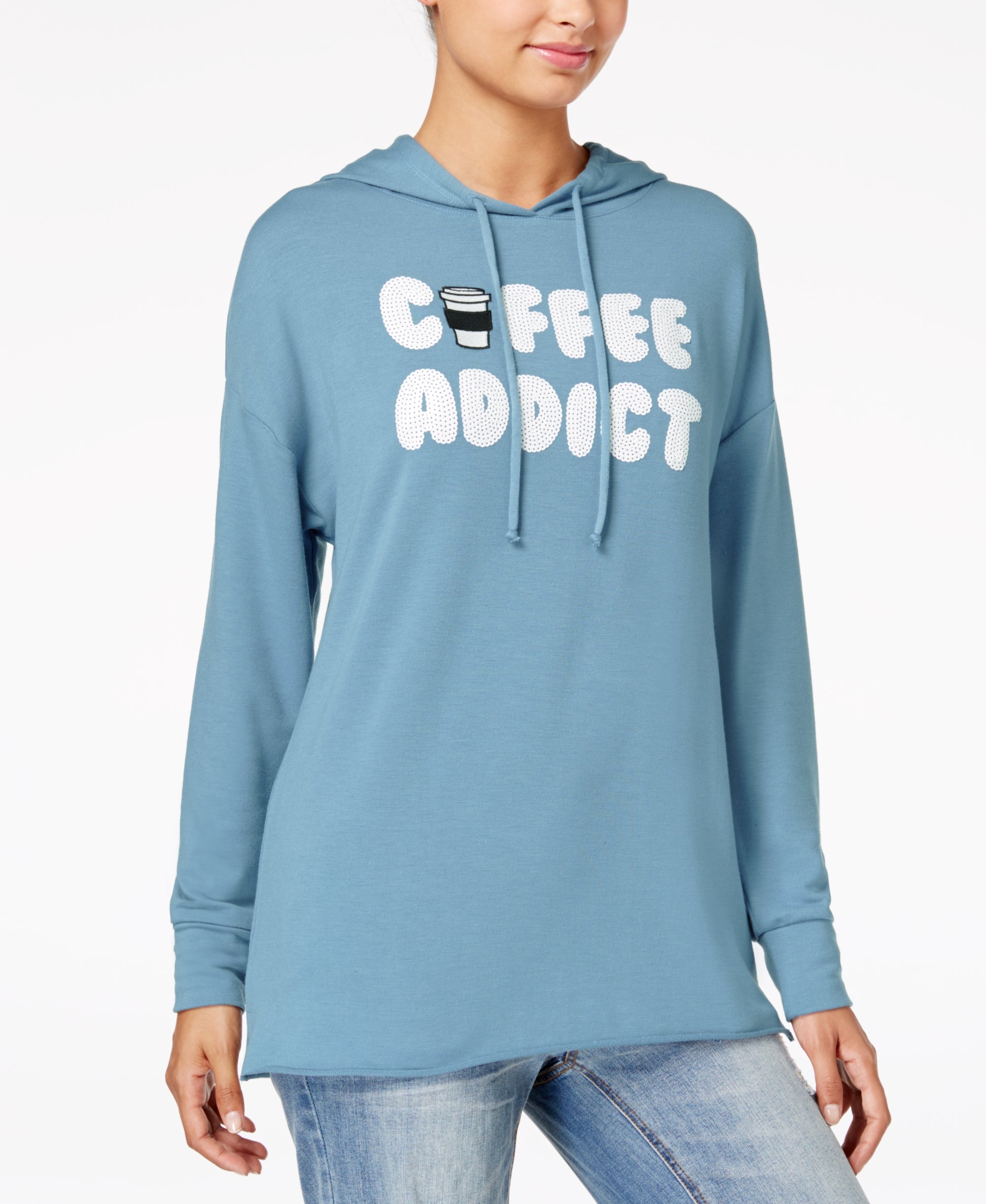 Pretty Rebellious Juniors Coffee Addict Graphic Hoodie