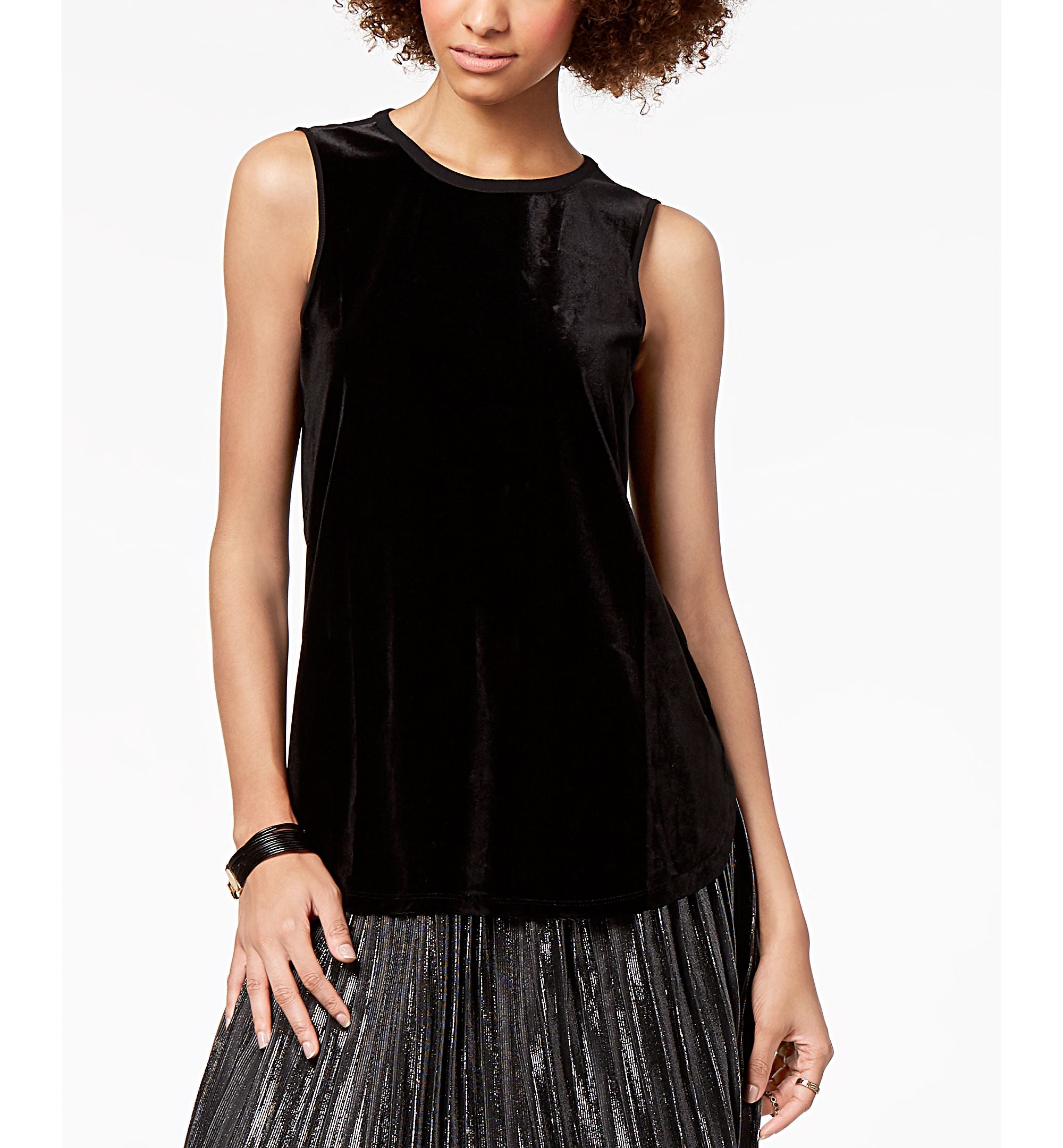 Armani Exchange Sleeveless Velvet Top