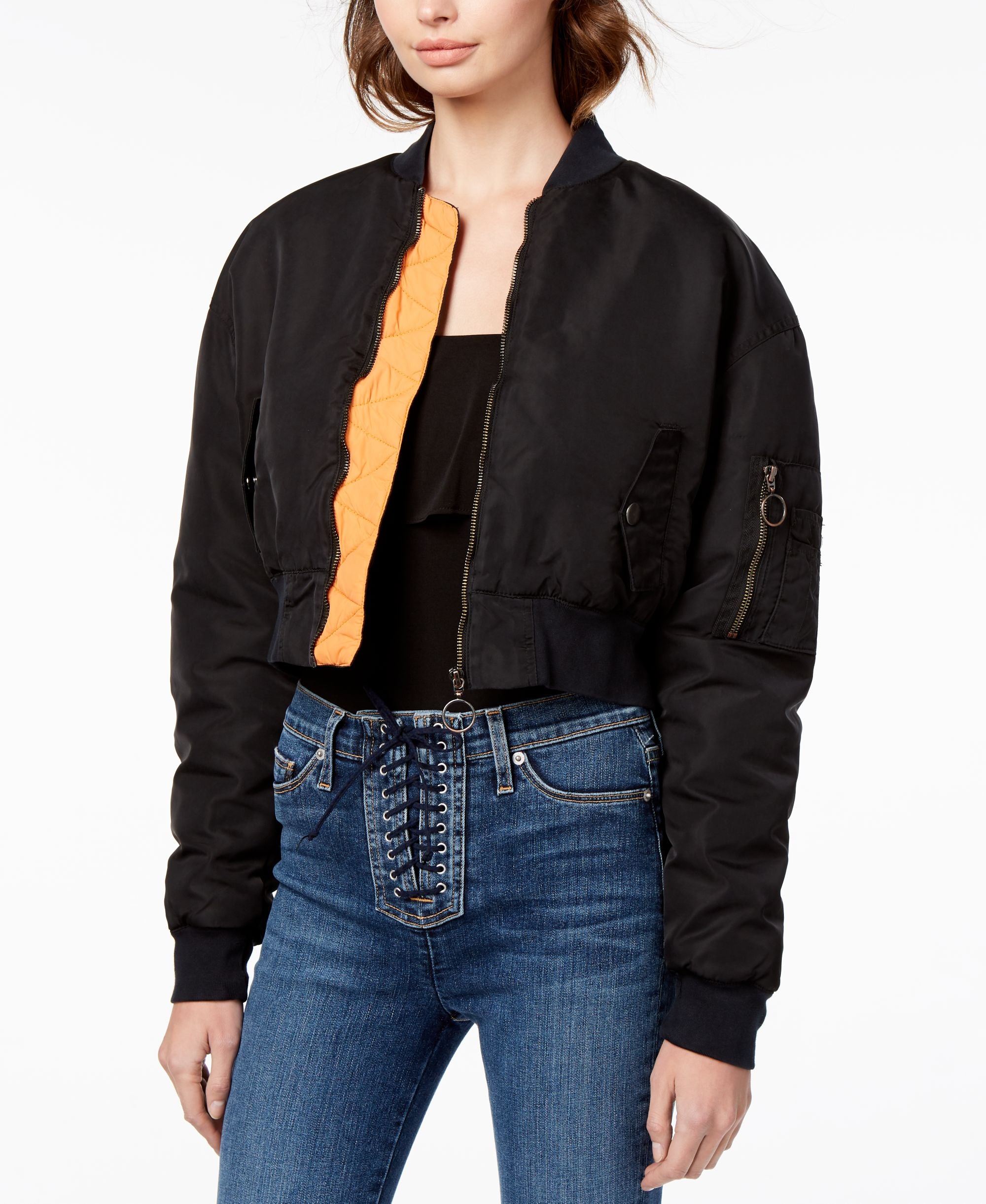 Hudson Jeans Cropped Bomber Jacket