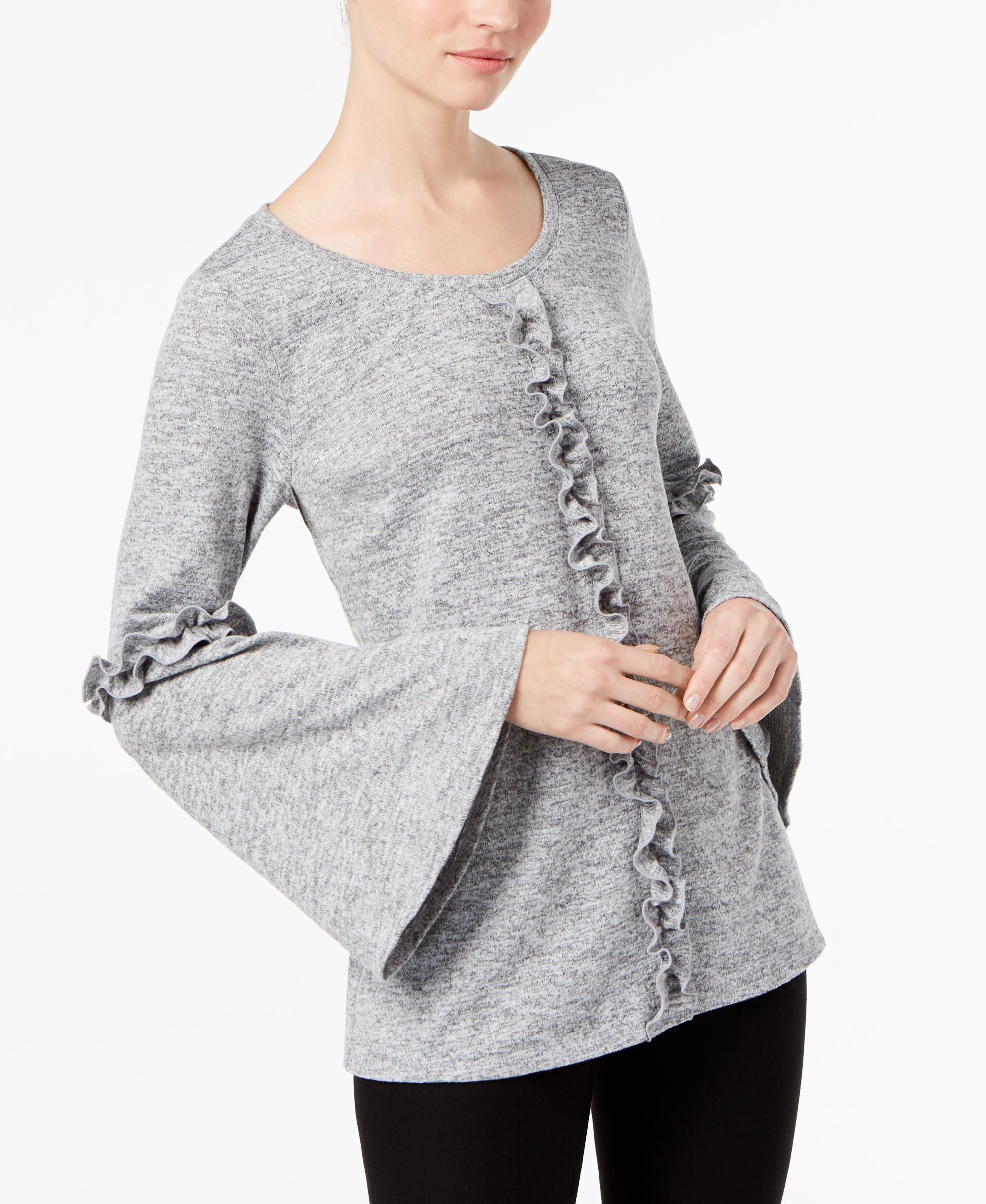 Ruffled Bell-Sleeve Top
