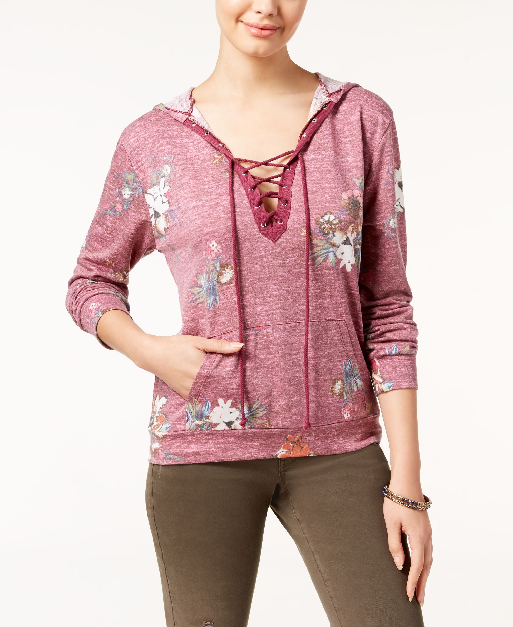 Gypsies Moondust Juniors Printed Lace Up Hoodie