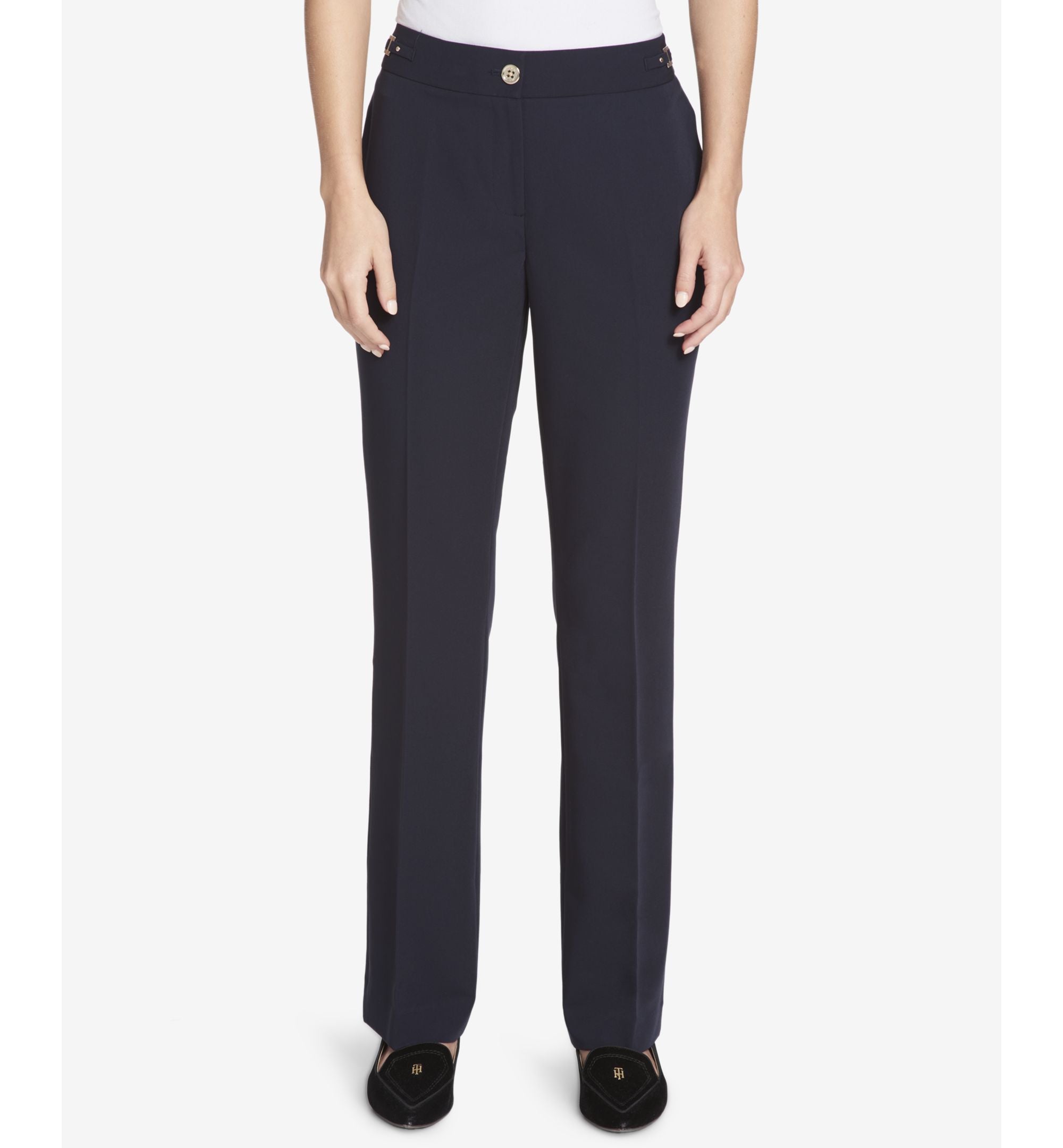 Tommy Hilfiger Hardware Embellished Straight Leg Pants