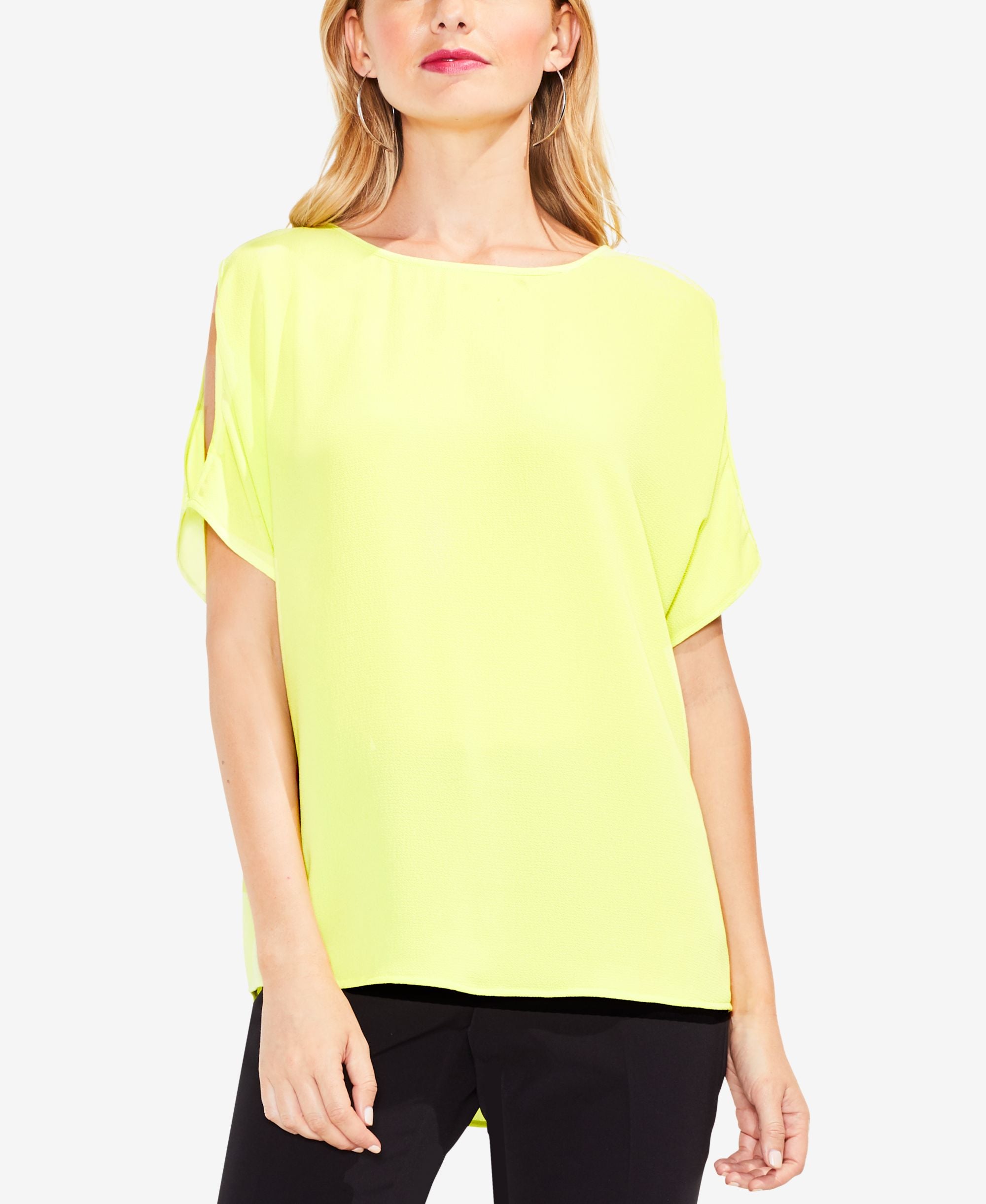 Vince Camuto Textured Cold Shoulder Top