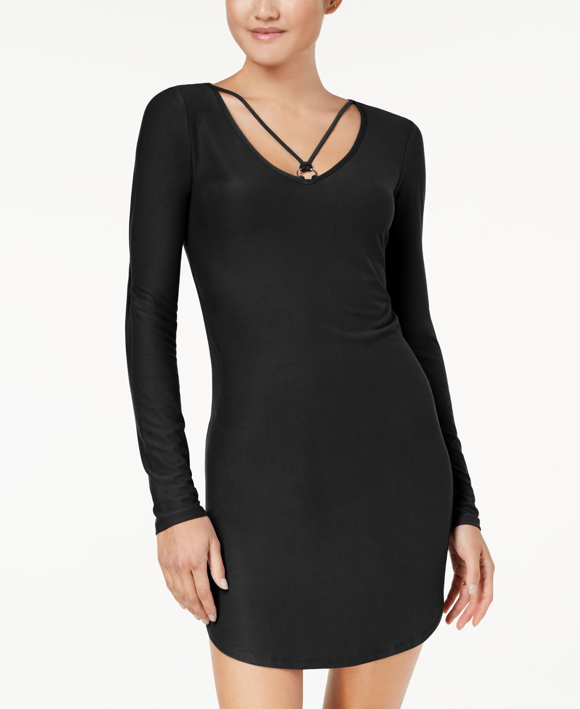 Juniors' Strap-Detailed Soft Bodycon Dress