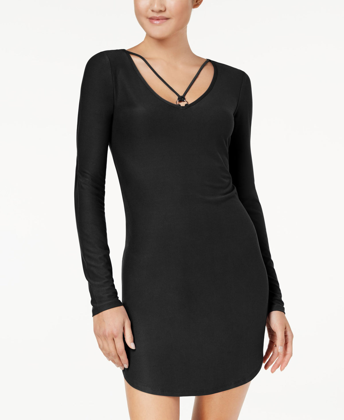 Juniors' Strap-Detailed Soft Bodycon Dress