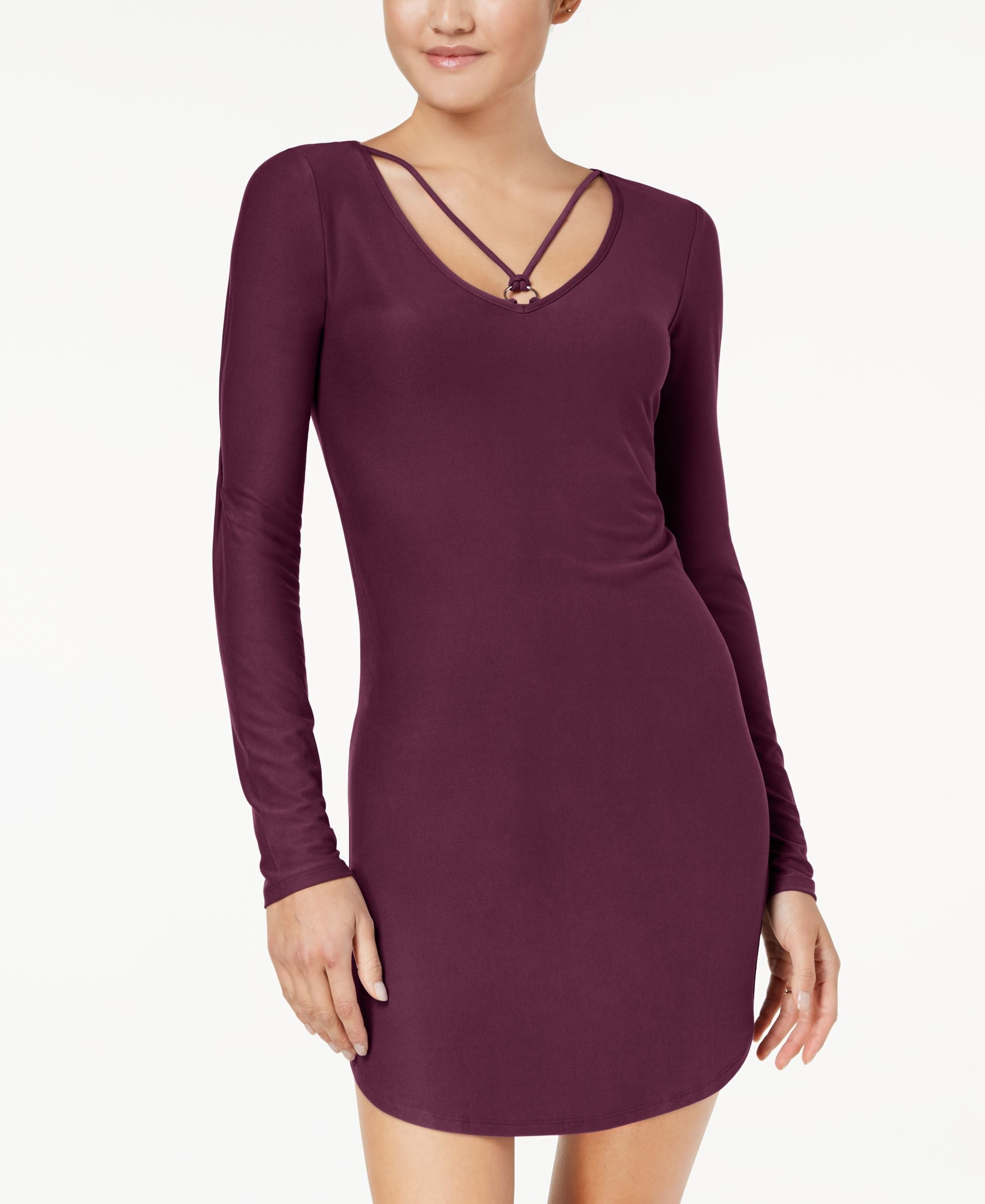Juniors' Strap-Detailed Soft Bodycon Dress