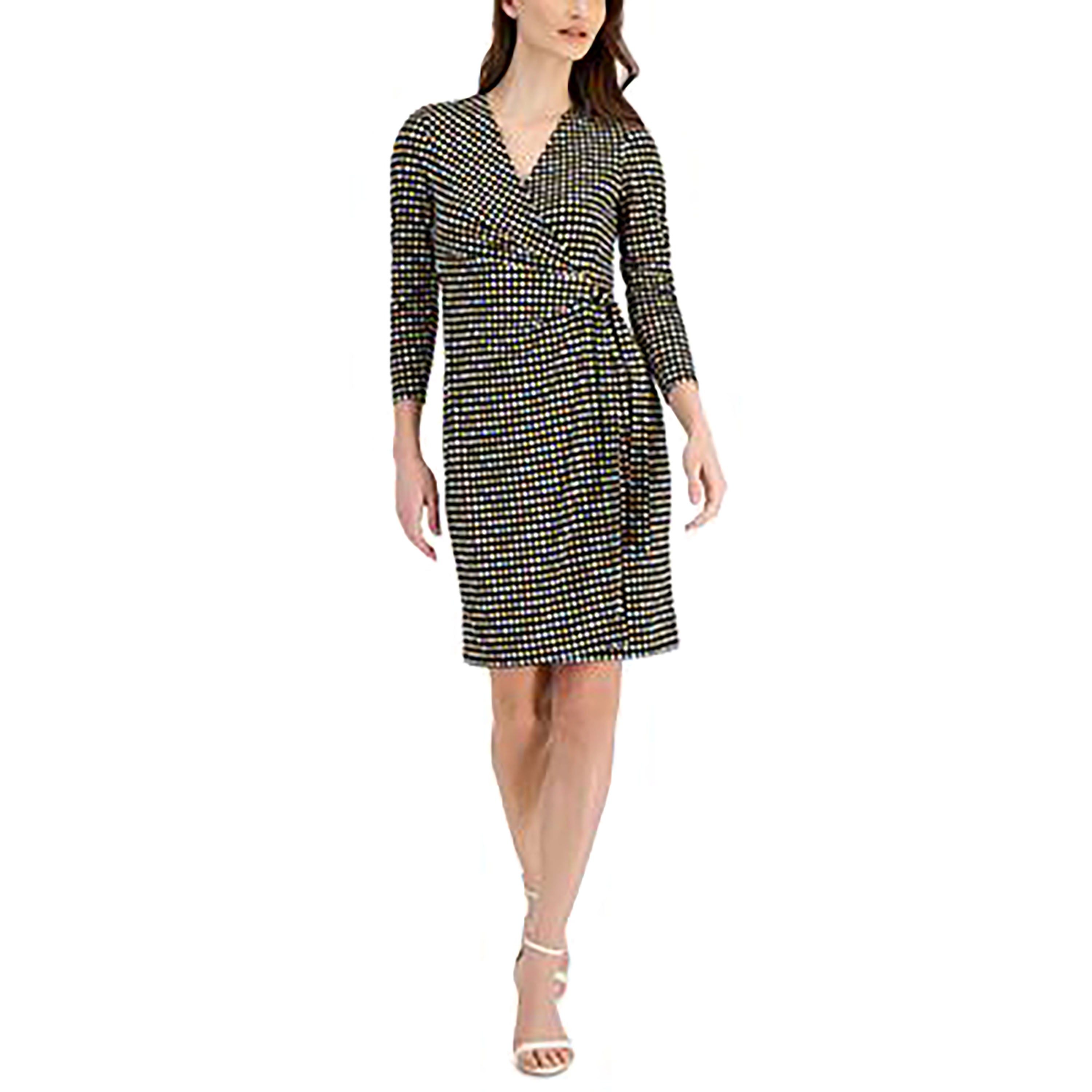 Anne Klein Nomad Printed Faux-Wrap Dress