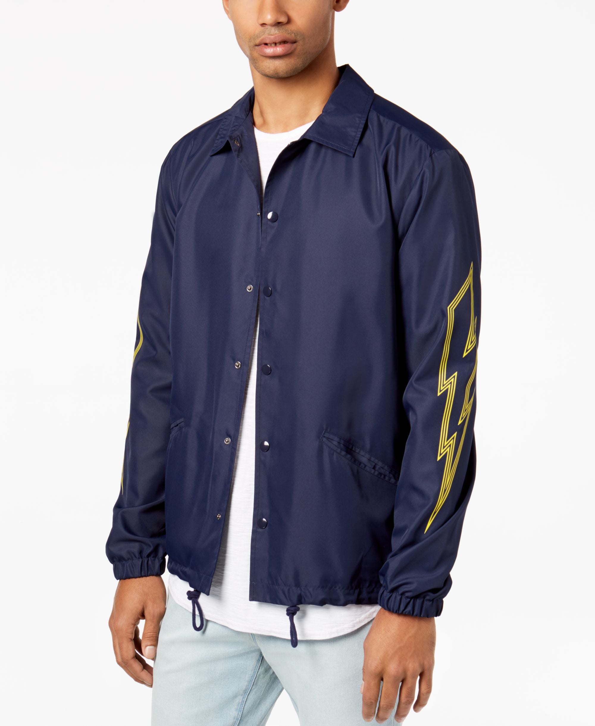 Jaywalker Mens Lightning Graphic Print Coach Jacket