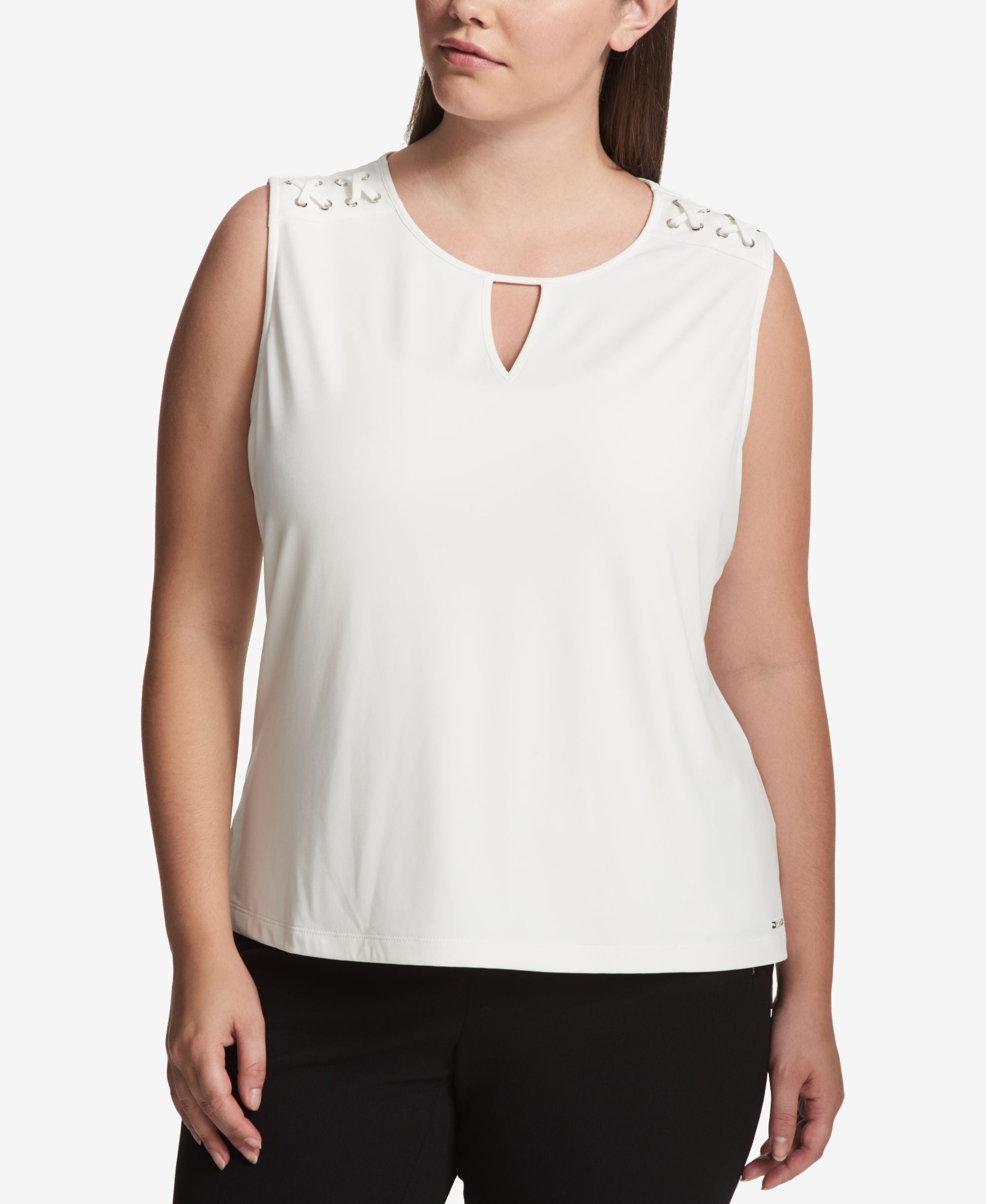Calvin Klein Plus Size Lace Up Shell