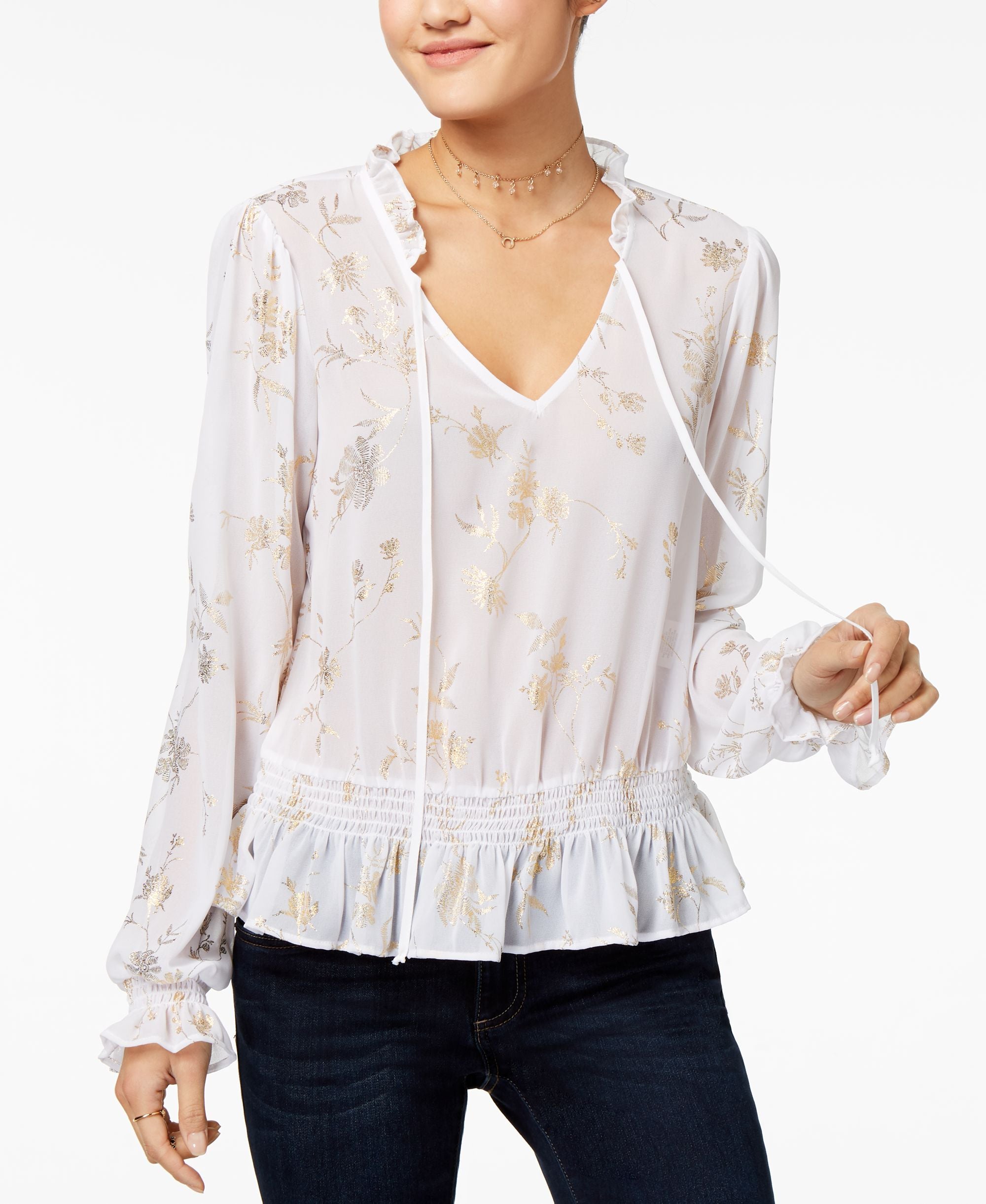 Lily Black Juniors Embroidered Peasant Top