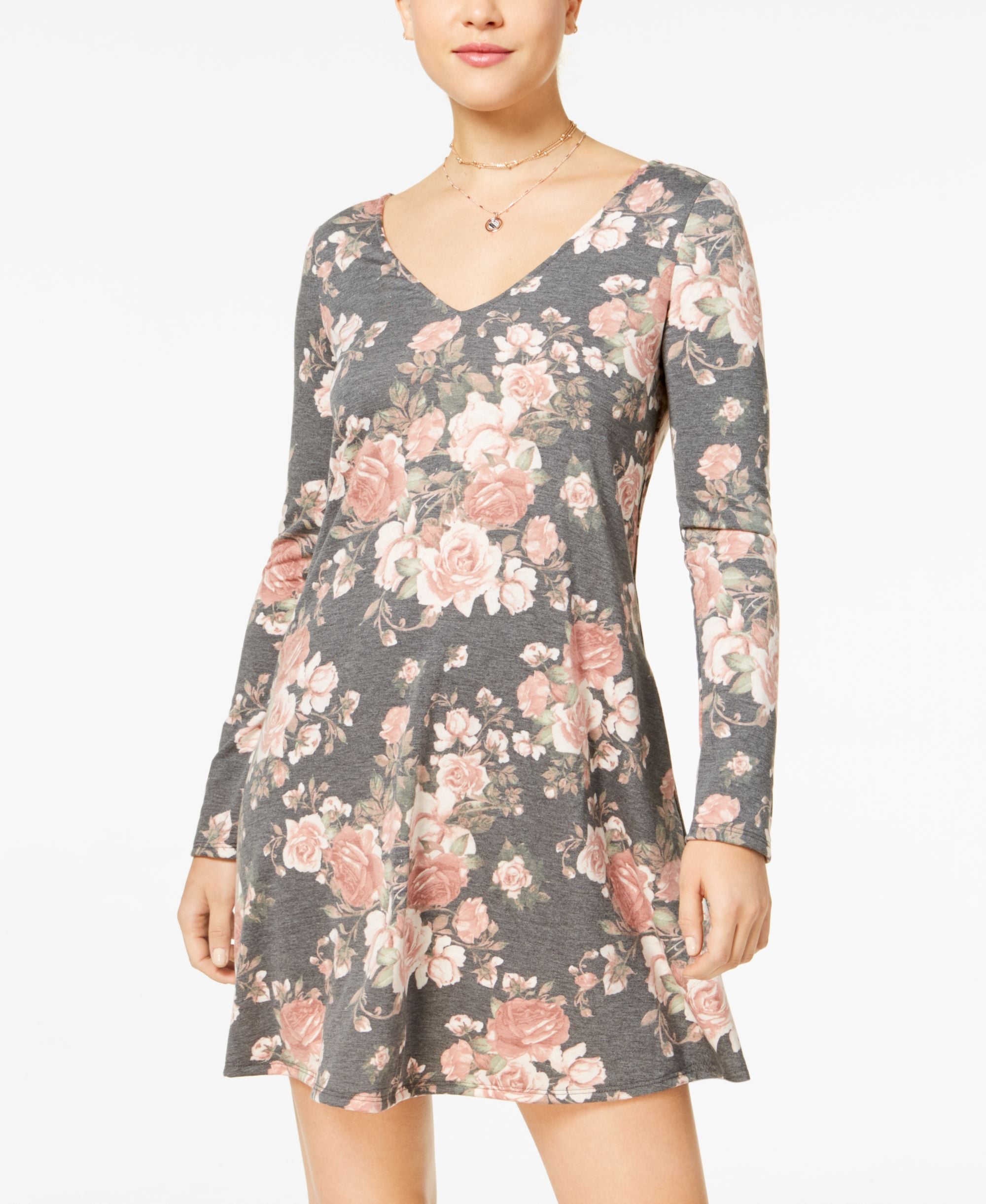 Bcx Juniors Printed Lace Back Dress