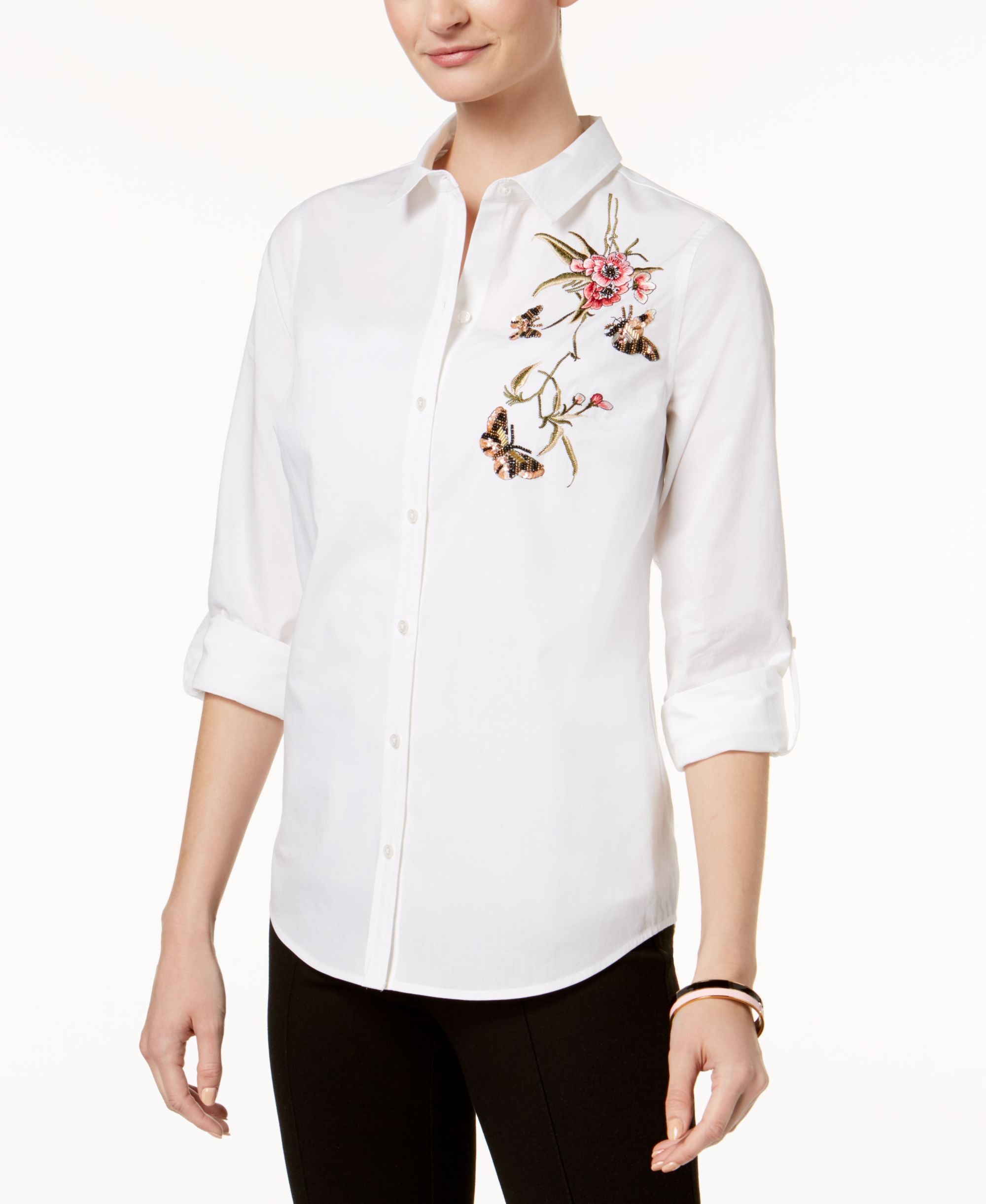 Charter Club Cotton Embroidered Blouse