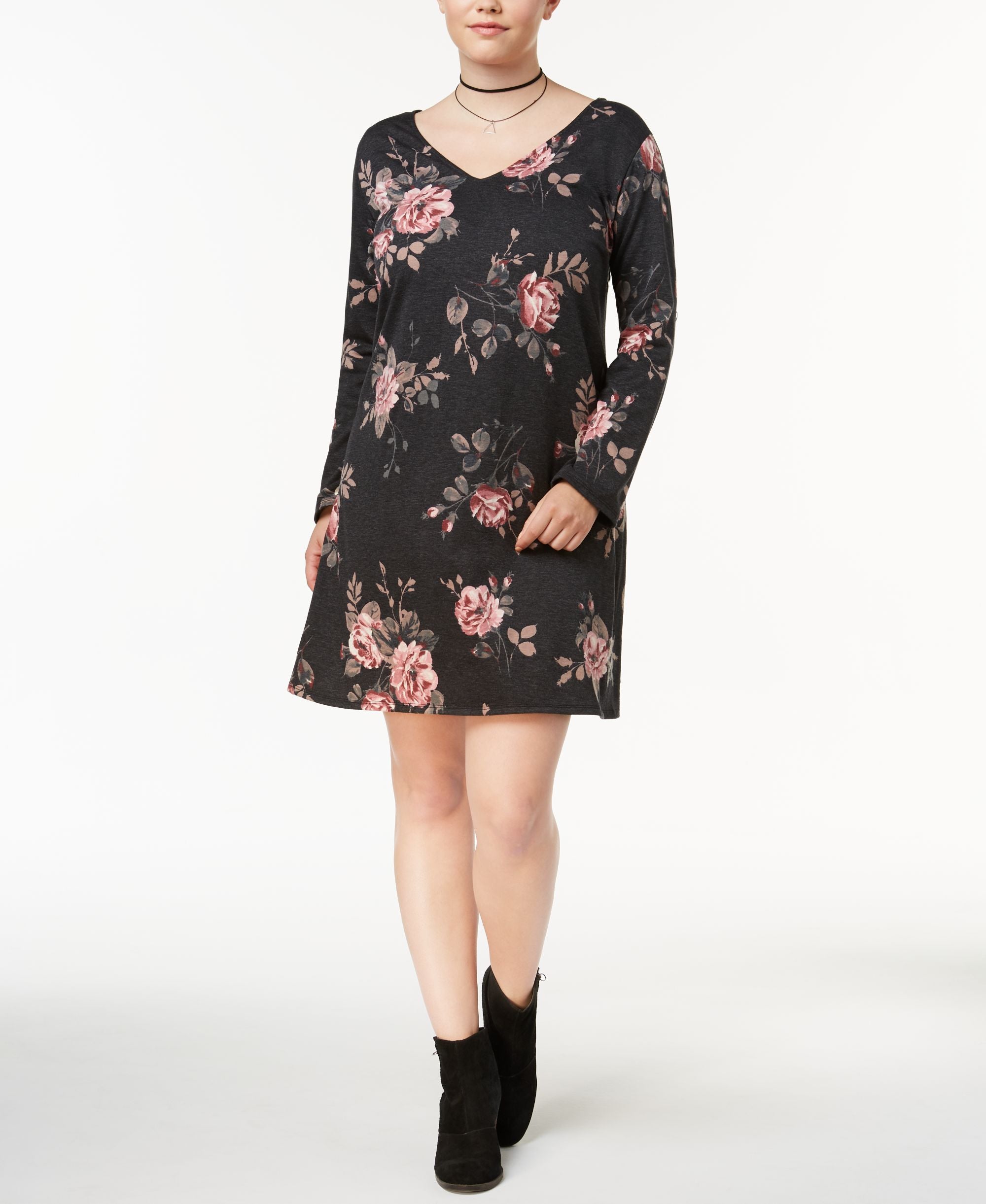 Bcx Trendy Plus Size Lace Up Back Dress