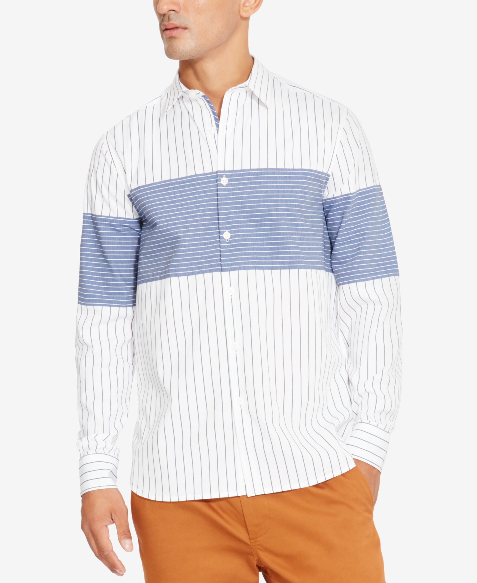 Kenneth Cole New York Mens Combo Stripe Shirt