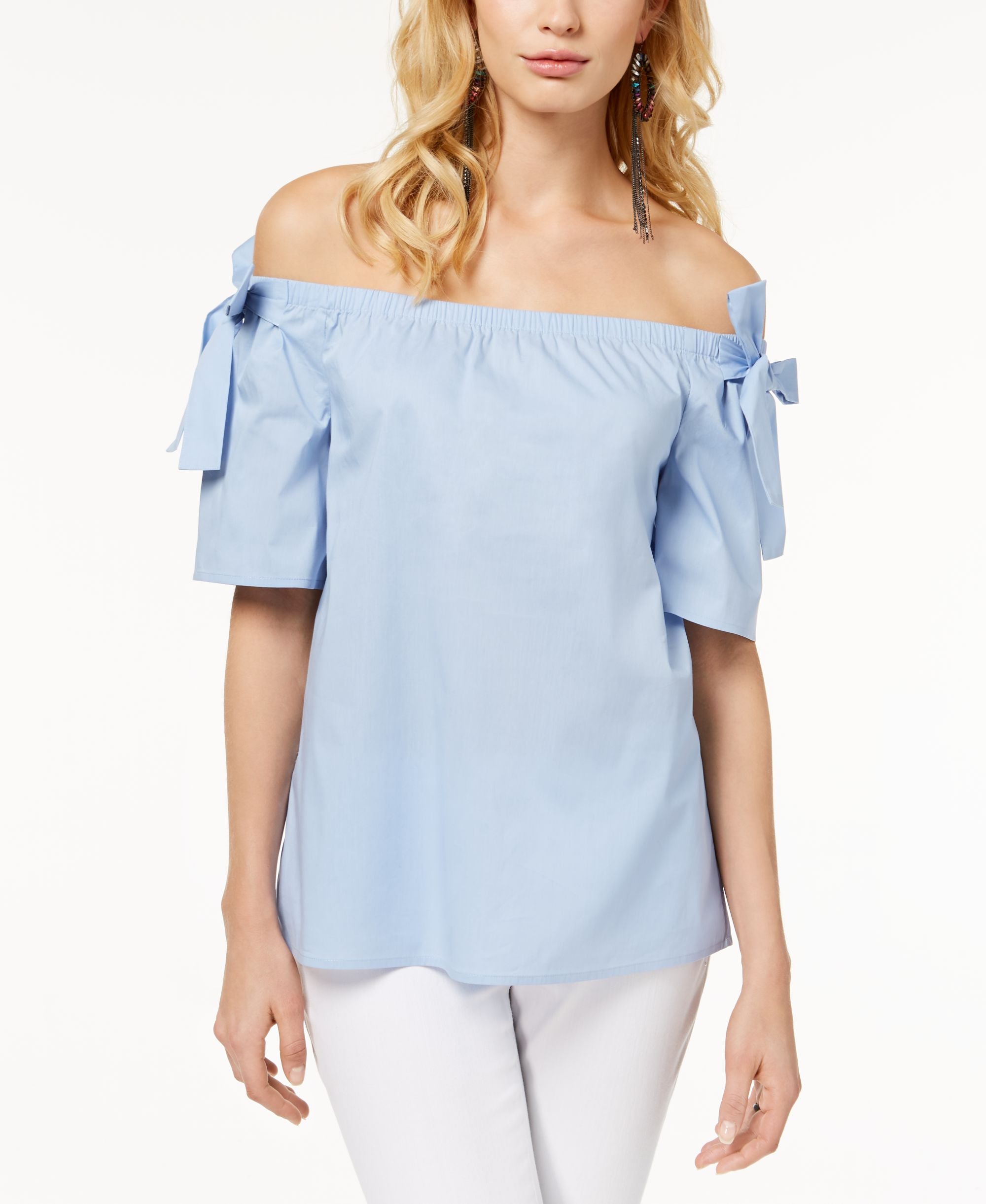 Off The Shoulder Bow Sleeve Top