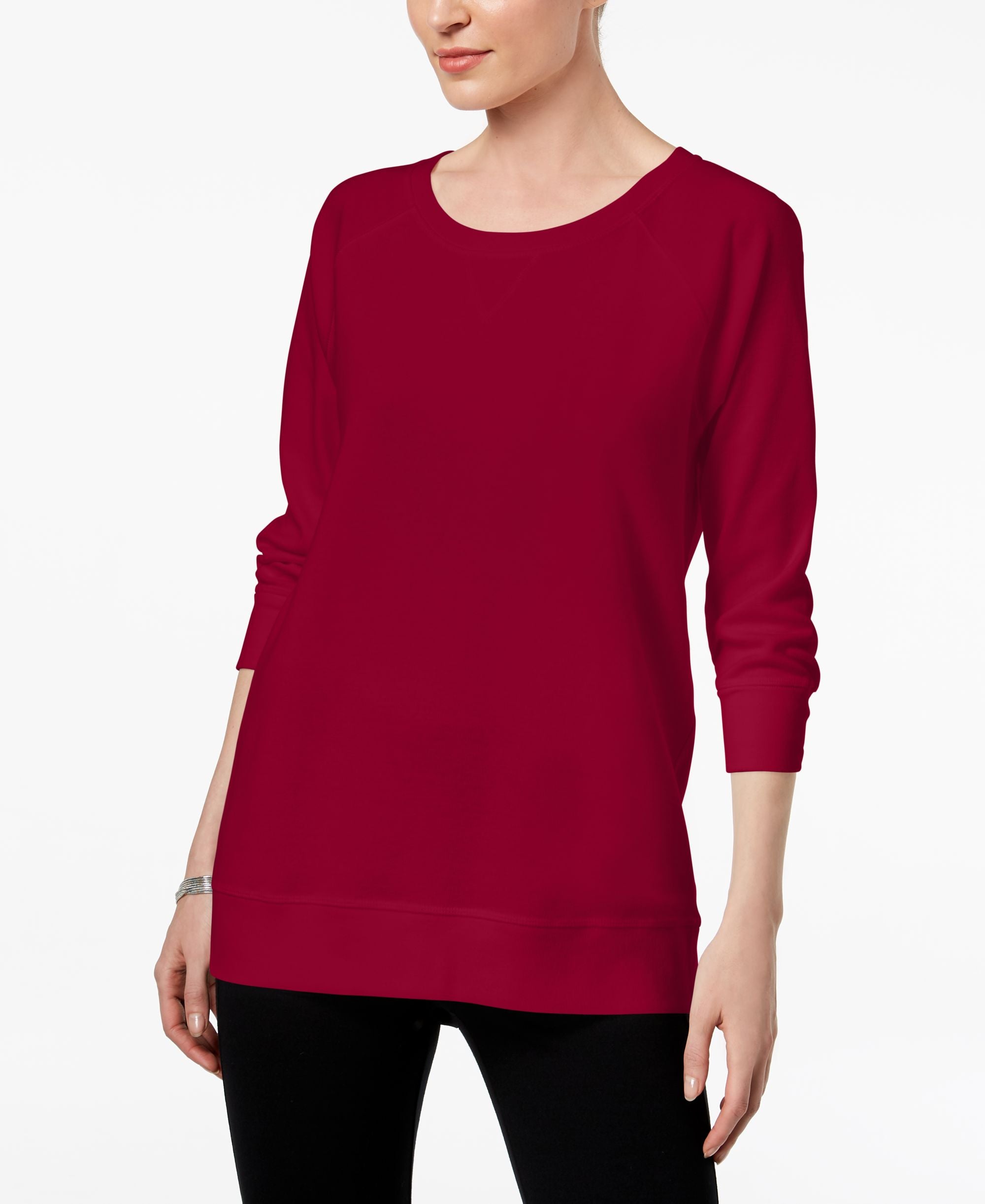 Karen Scott Petite 3/4 Sleeve Sweatshirt