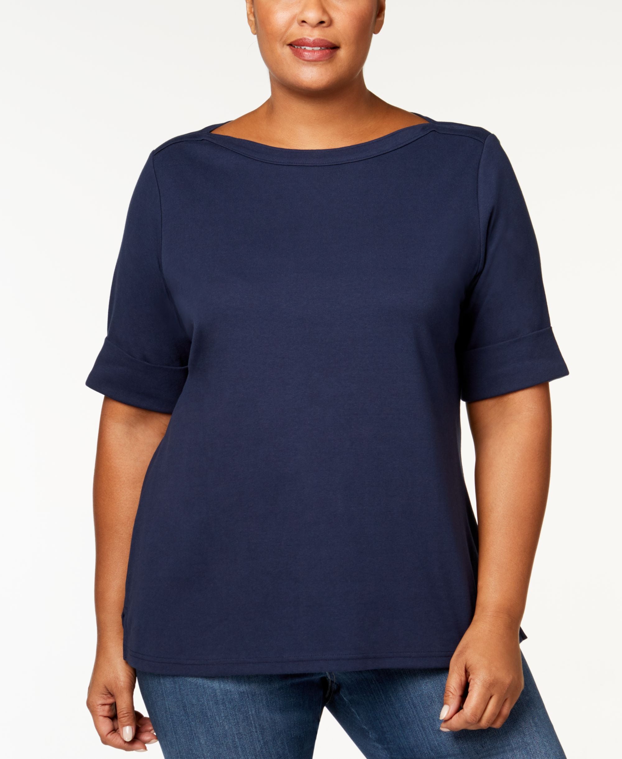 Karen Scott Plus Size Boatneck Top