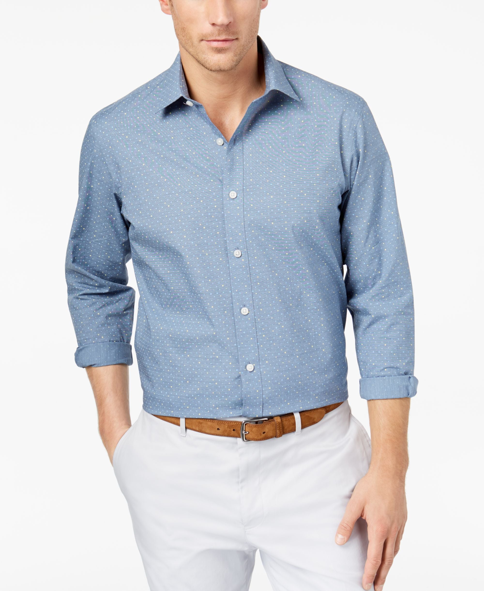 Club Room Mens Dot Print Shirt