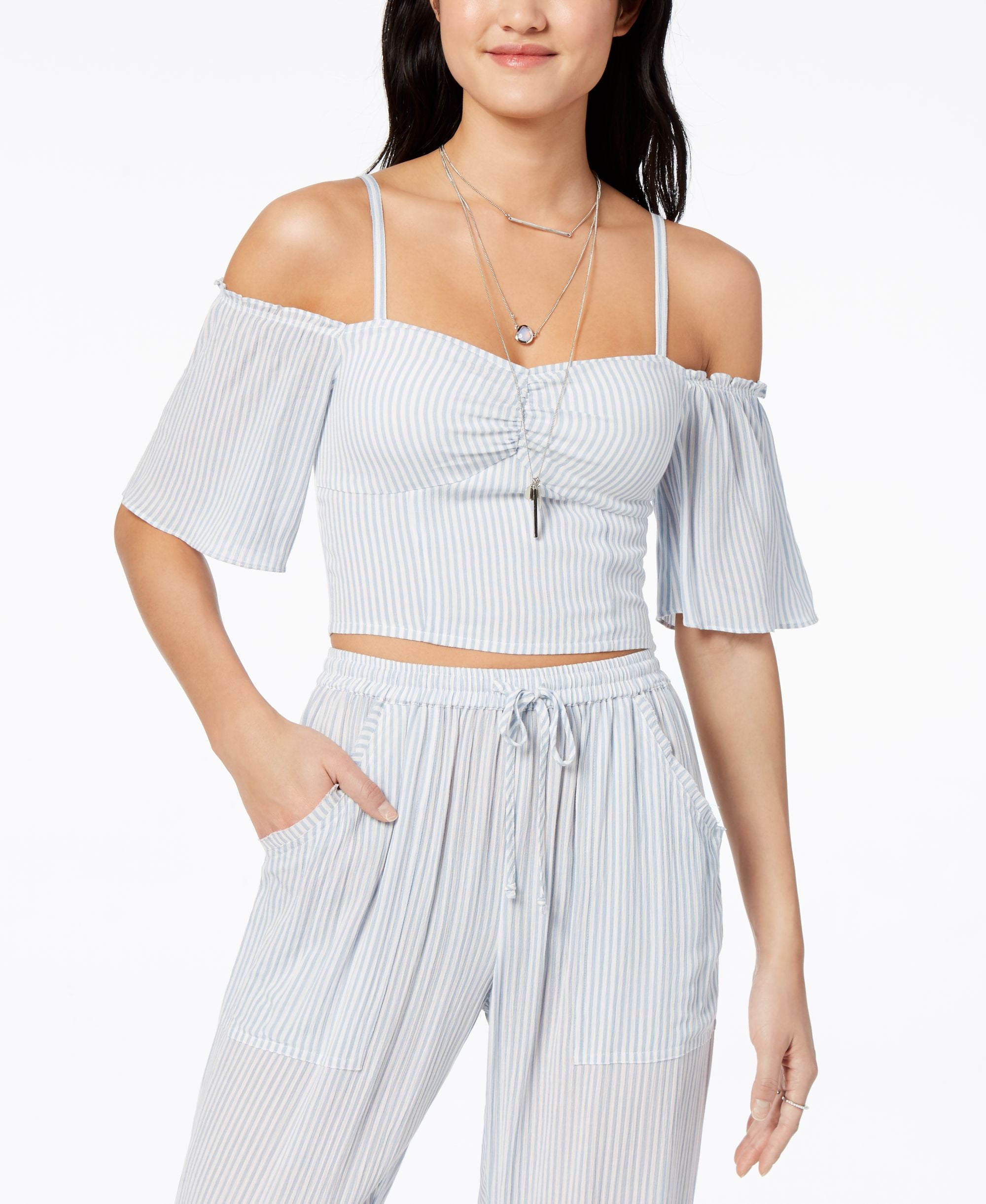 American Rag Juniors Cold Shoulder Crop Top