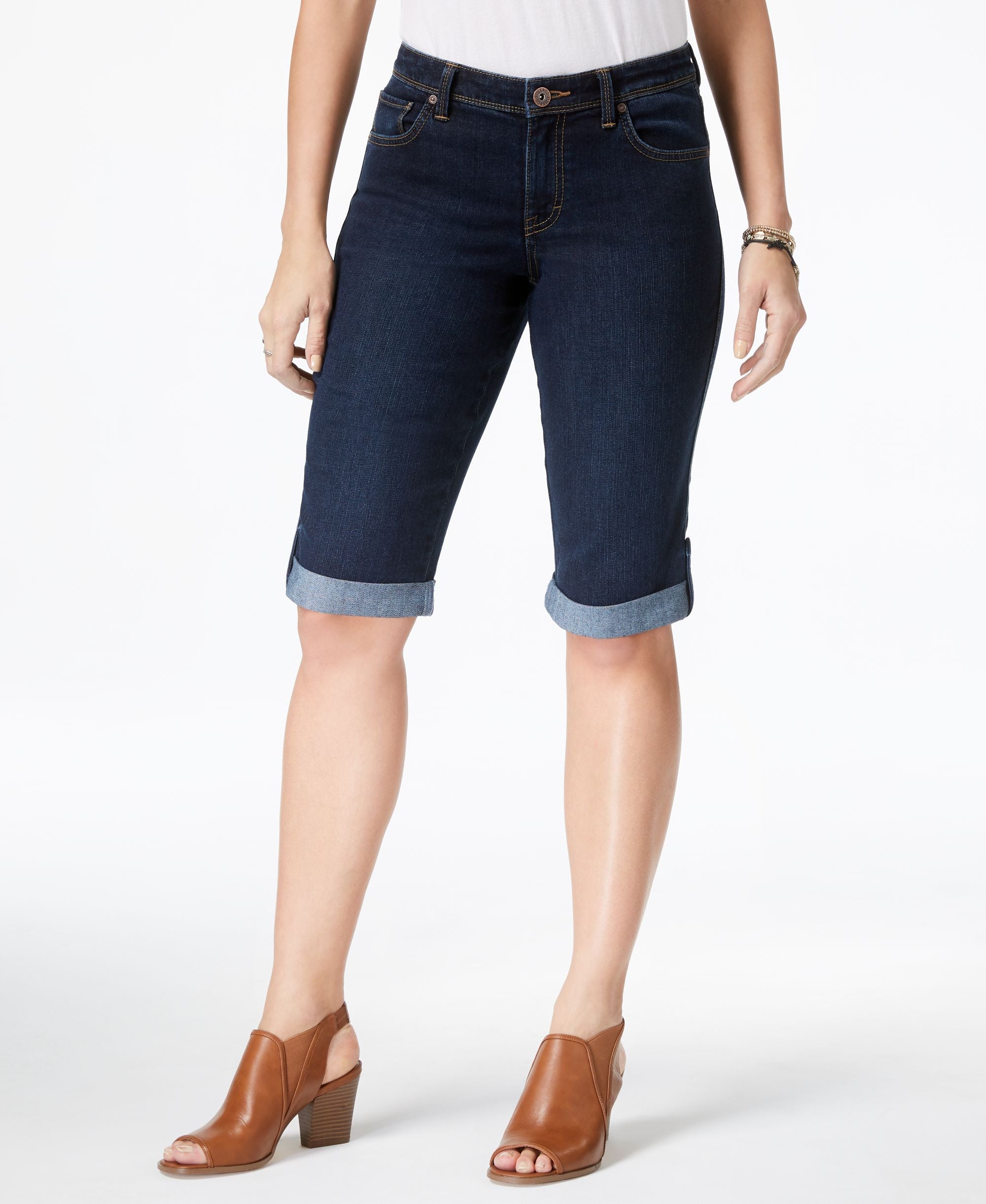 Style & Co Cuffed Denim Skimmer Shorts