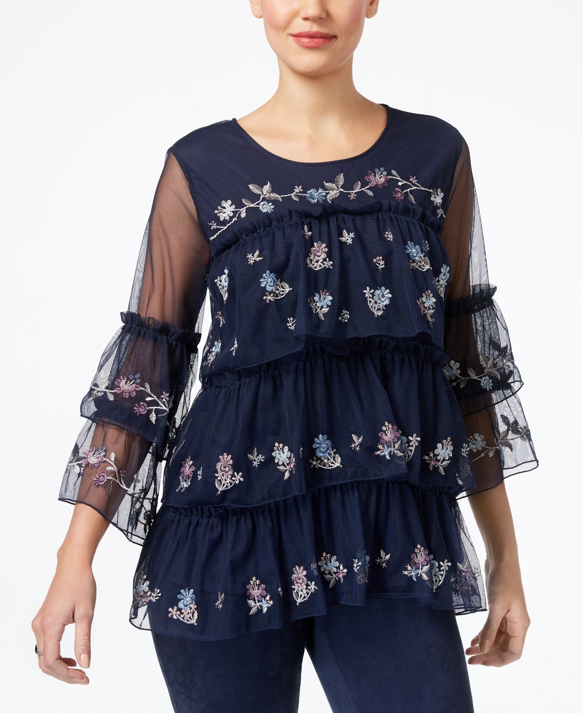 Style & Co Tiered Ruffled Top