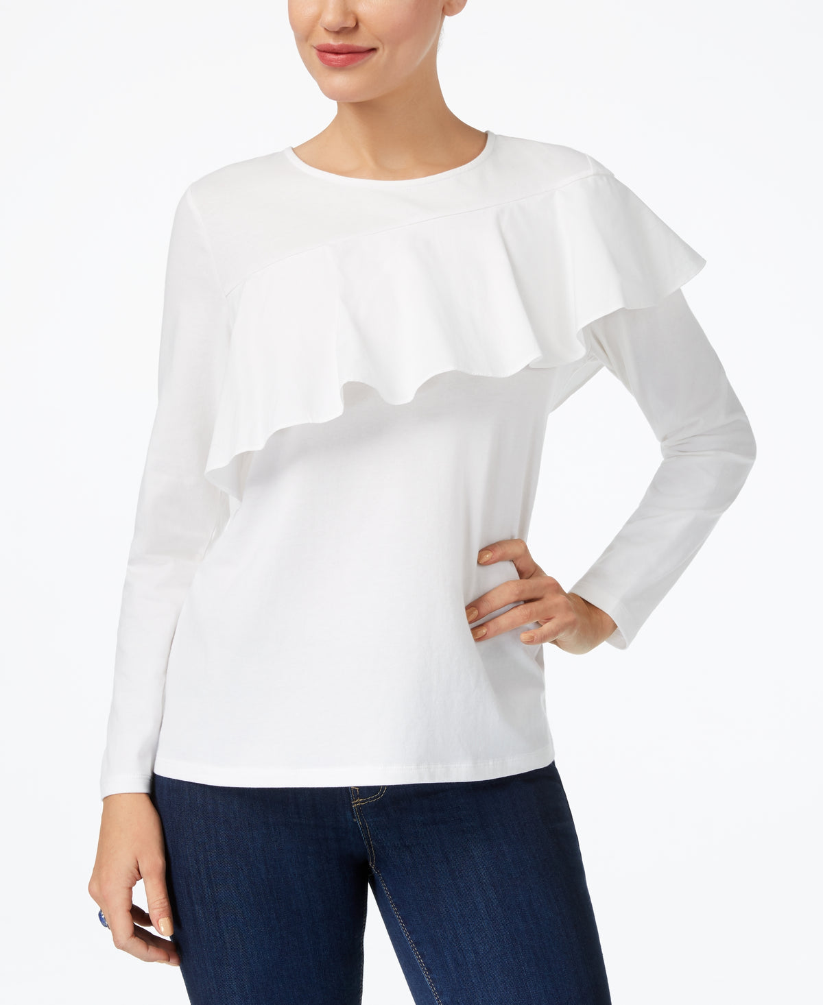 Ruffled Contrast Top