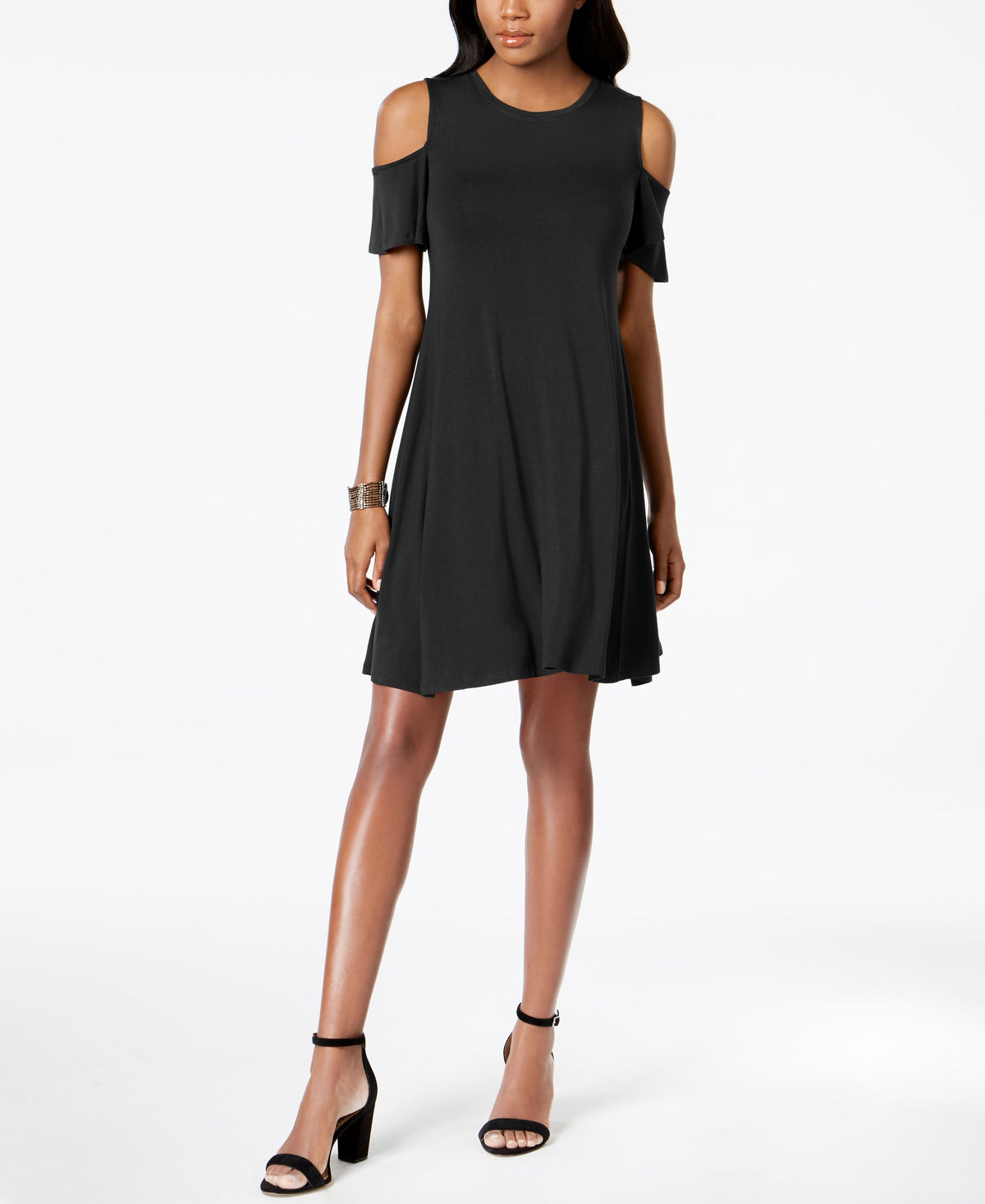 Cold-Shoulder A-Line Dress