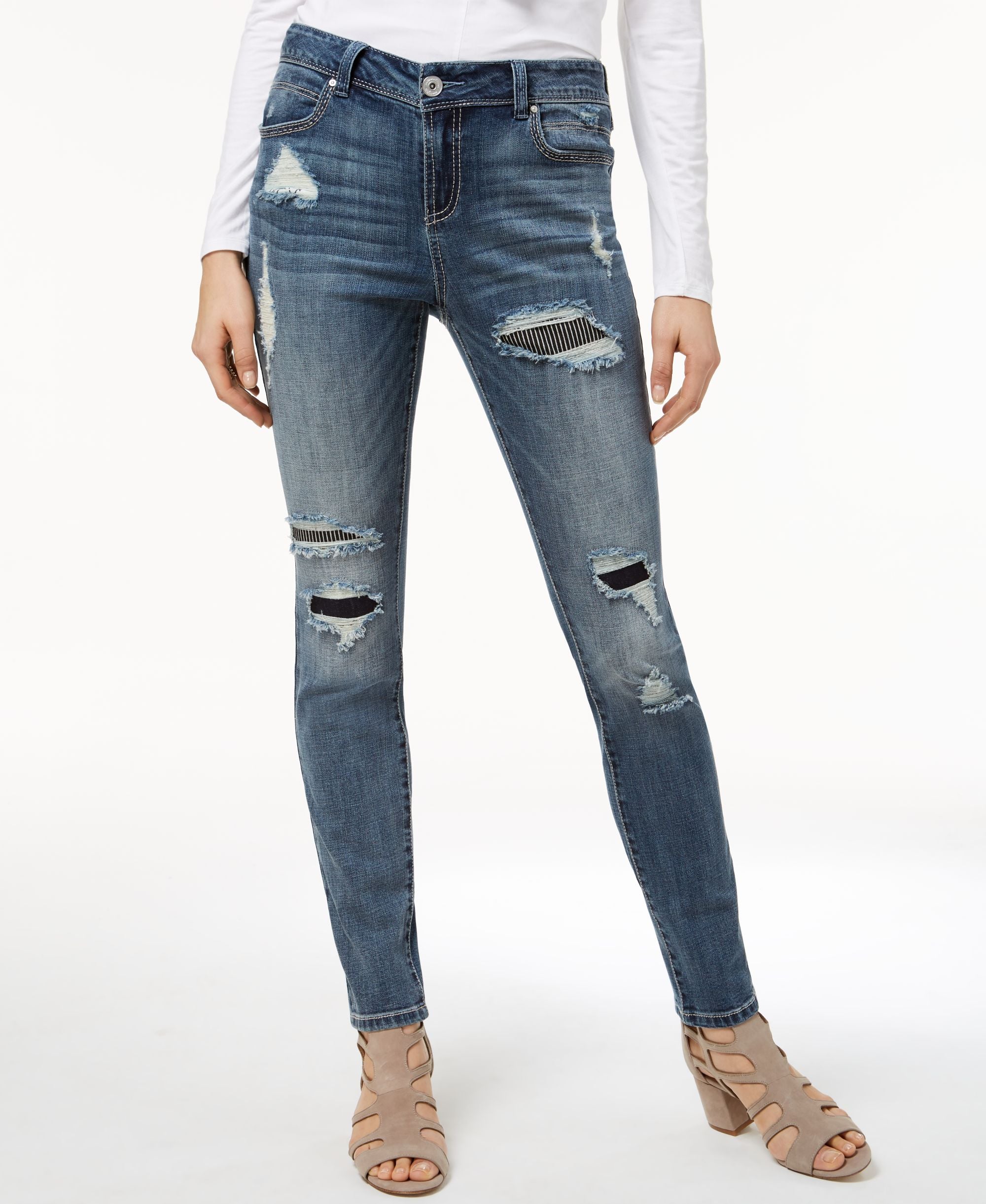 Curvy Fit Rip Repair Skinny Jeans